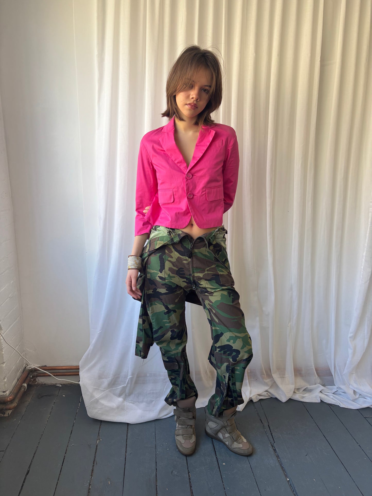 Dsquared2 Cropped Pink Blazer