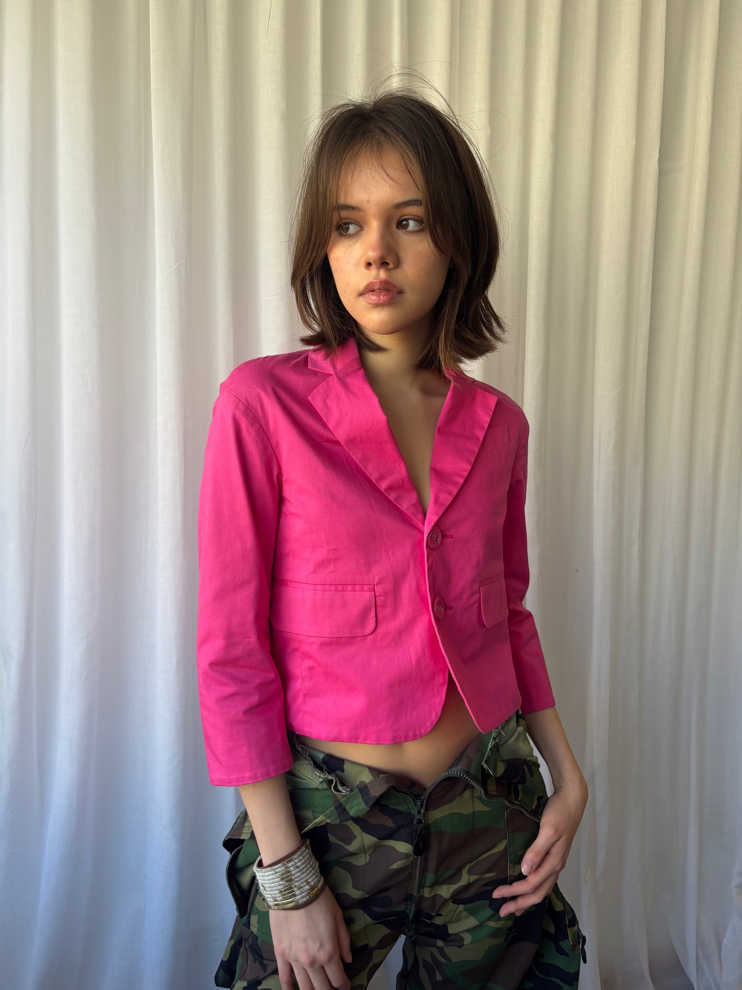 Dsquared2 Cropped Pink Blazer