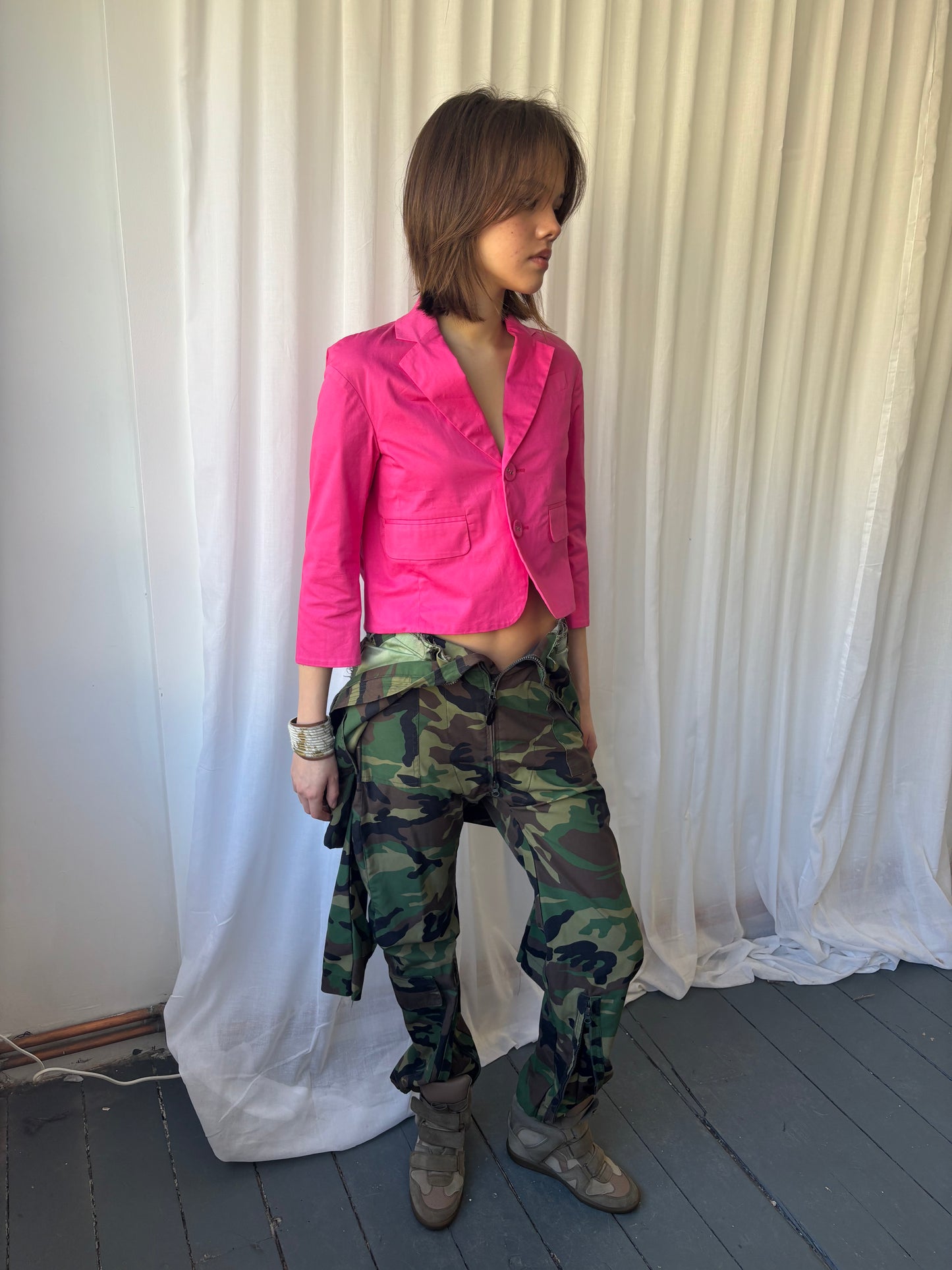 Dsquared2 Cropped Pink Blazer