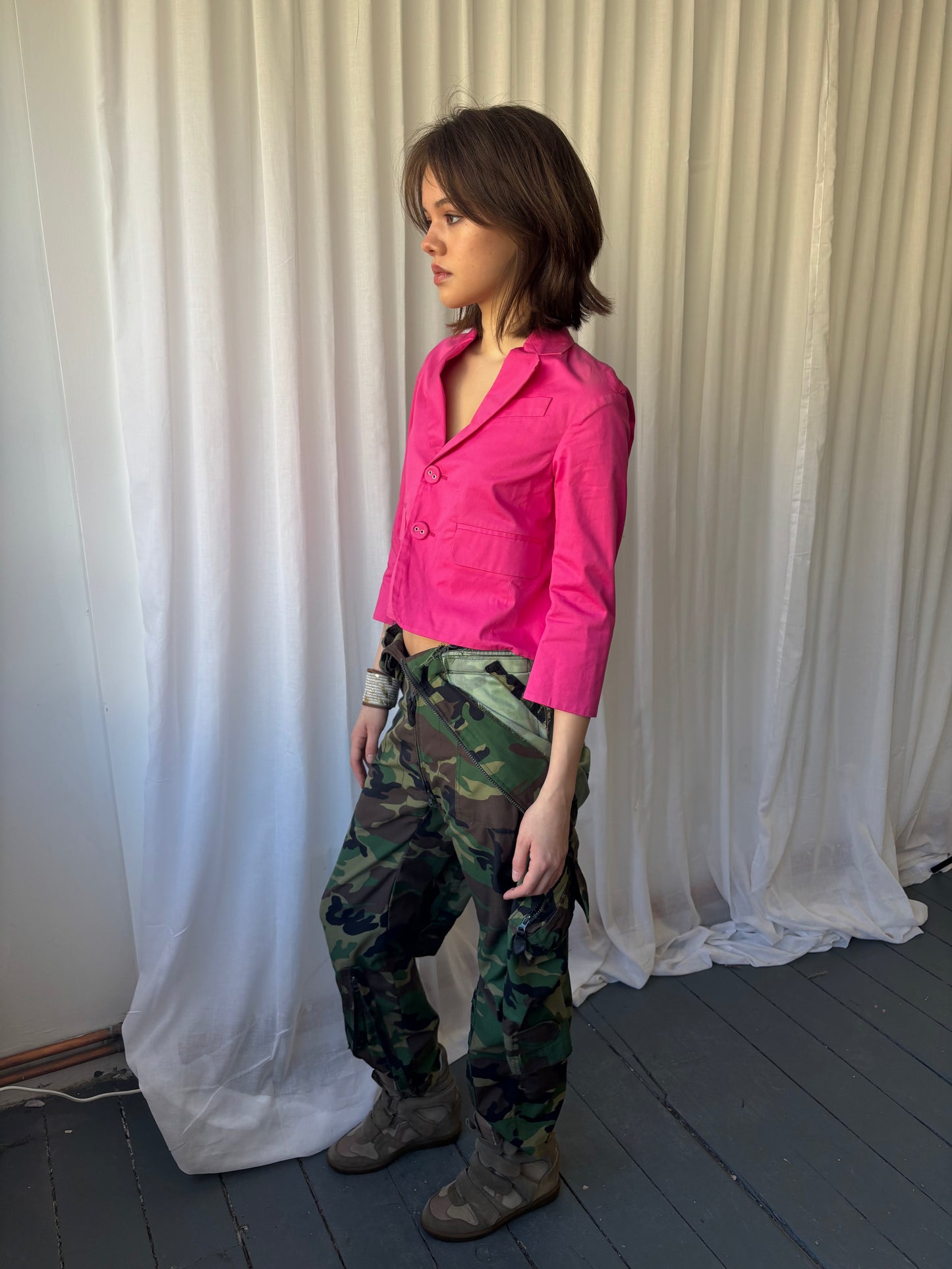 Dsquared2 Cropped Pink Blazer