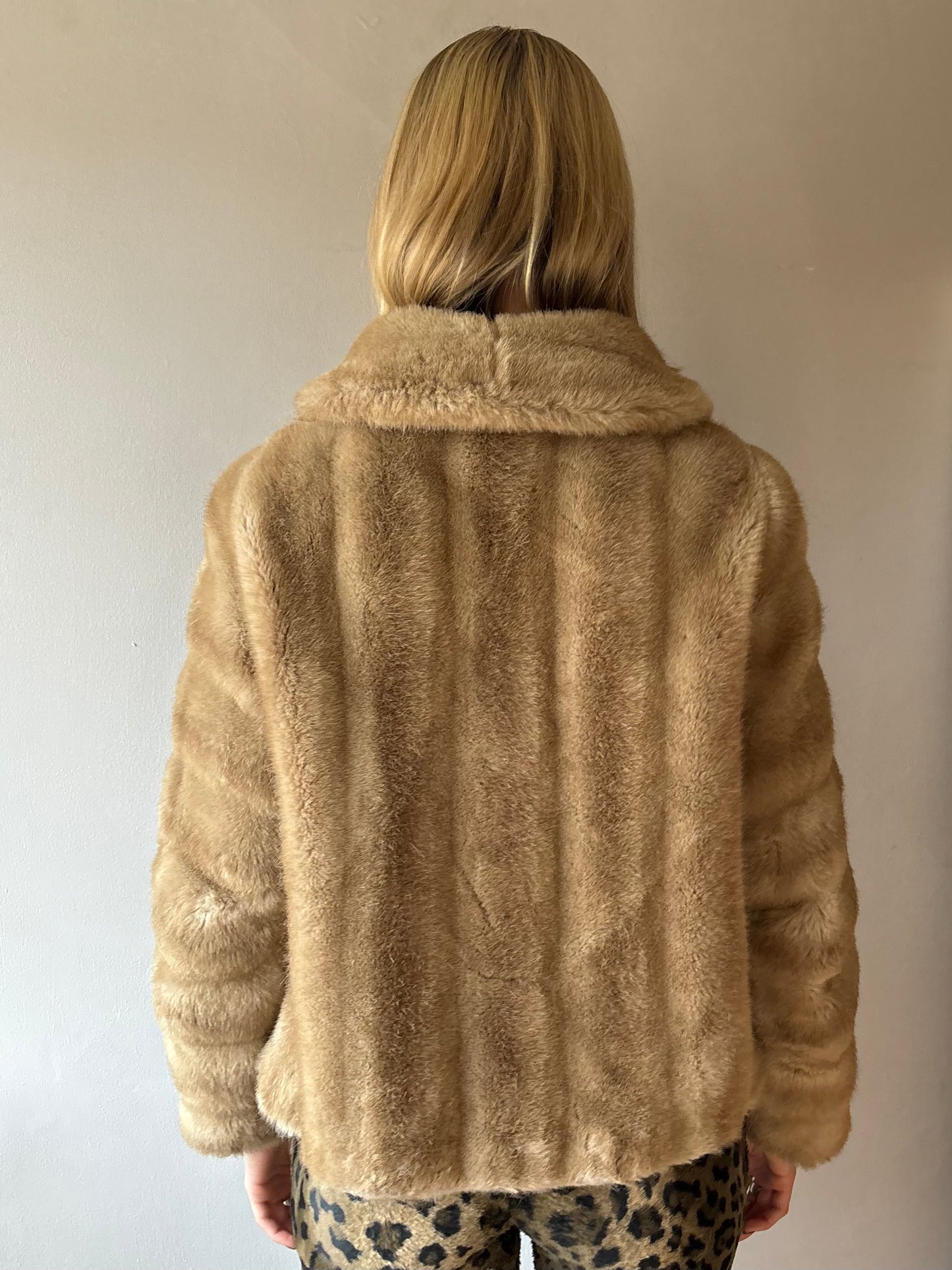 Tissavel Light Brown Faux Fur Coat