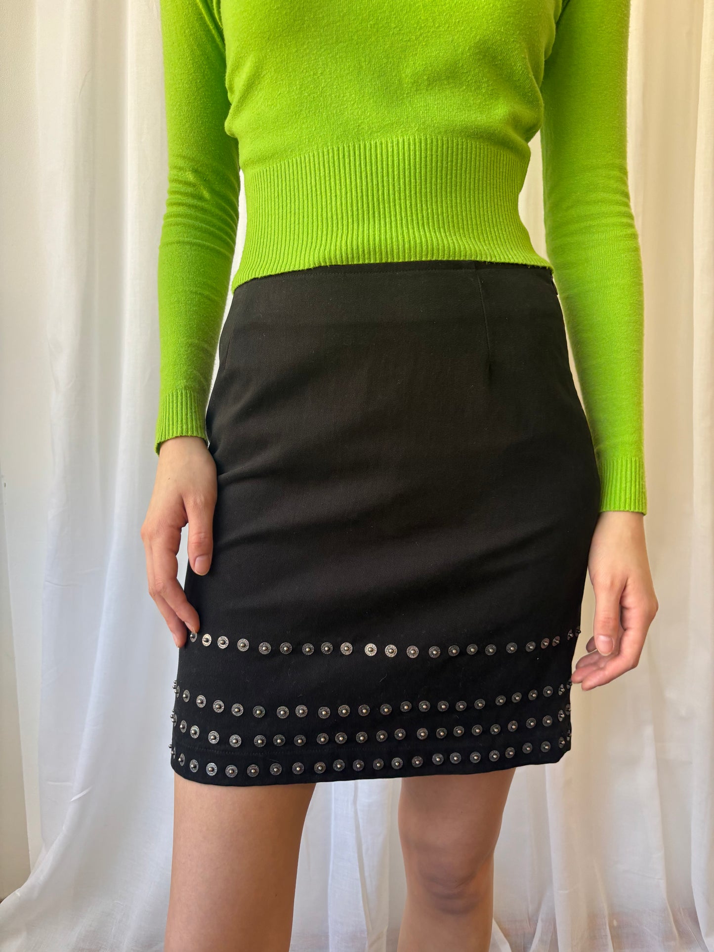 Moschino Black Popper Skirt