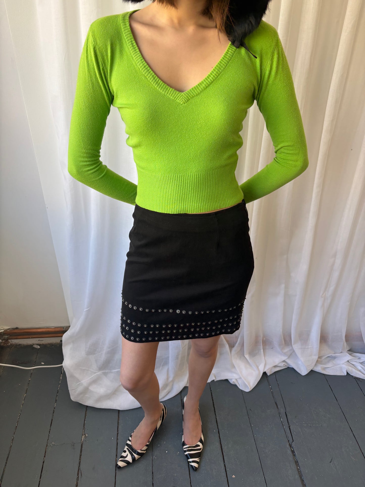 Moschino Black Popper Skirt