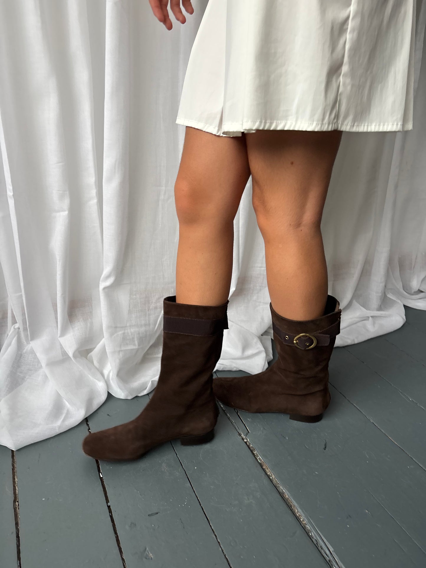 Alberta Ferretti Brown Suede Boots