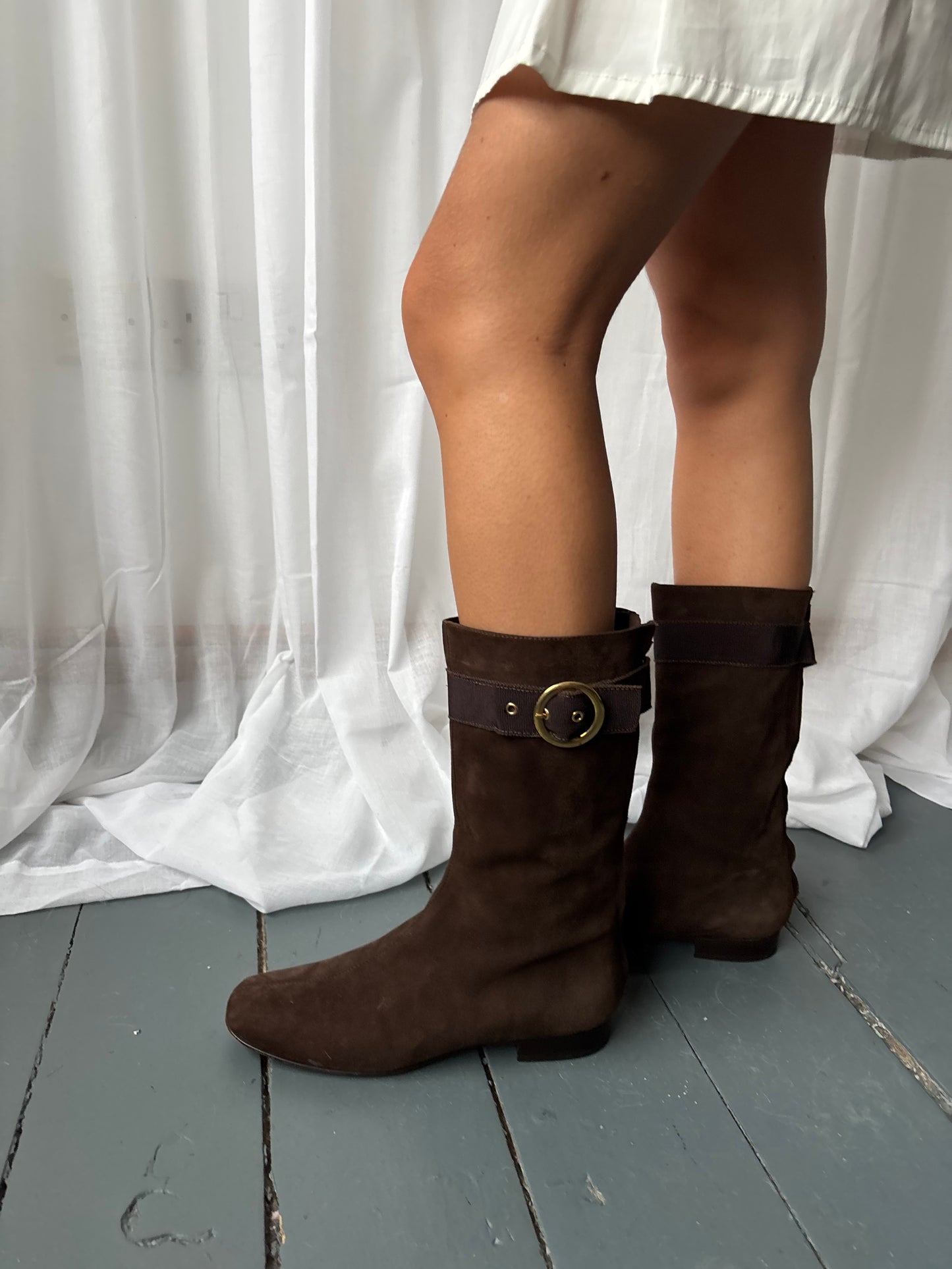 Alberta Ferretti Brown Suede Boots