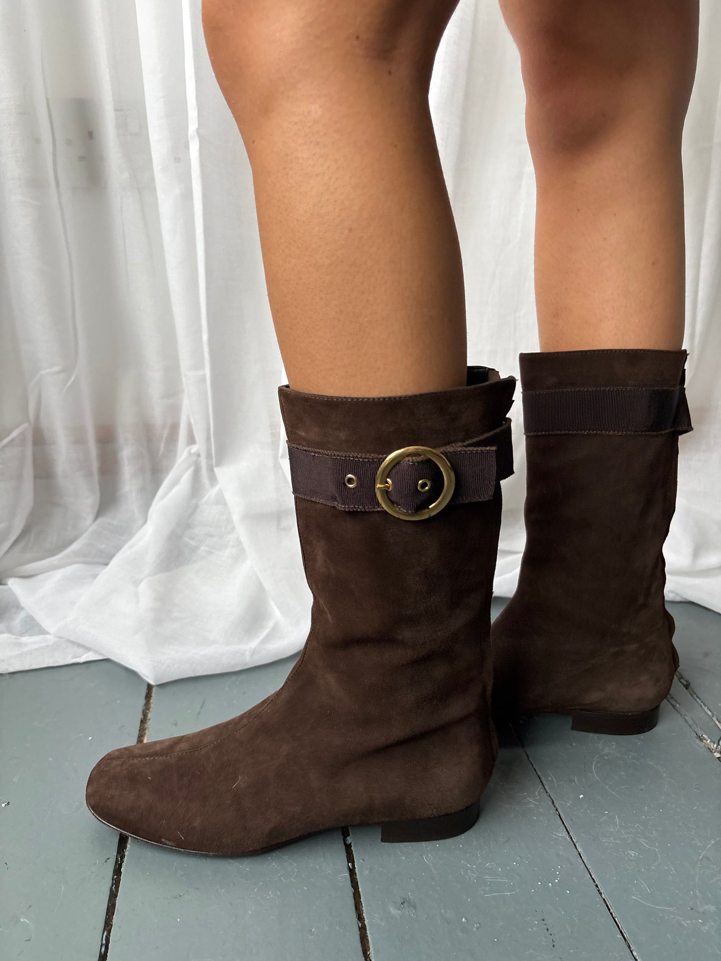 Alberta Ferretti Brown Suede Boots