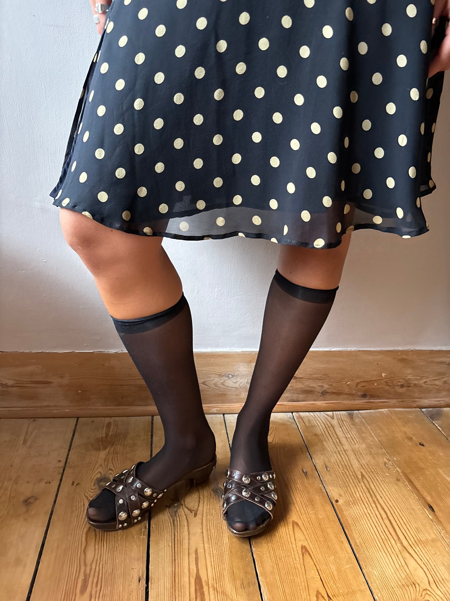 Max Mara Navy Polka Dot Skirt