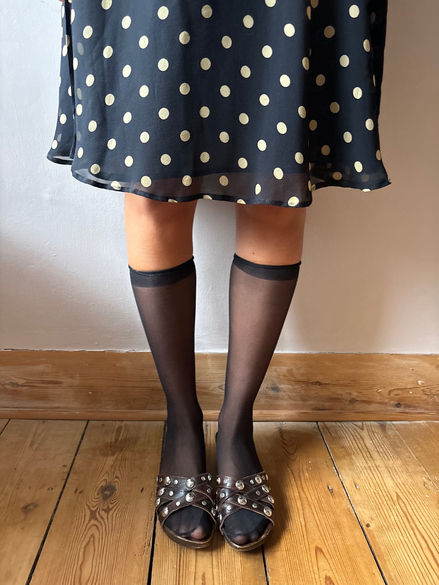 Max Mara Navy Polka Dot Skirt