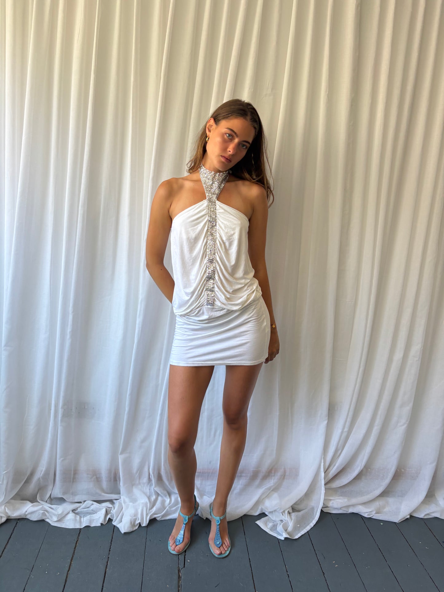 Pilot White Halter Dress