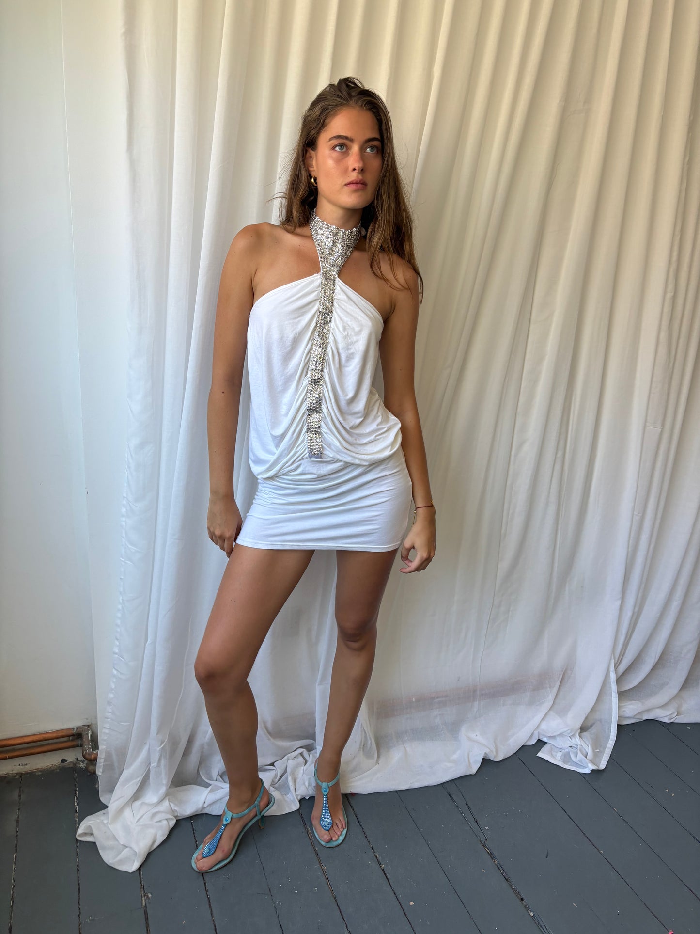 Pilot White Halter Dress