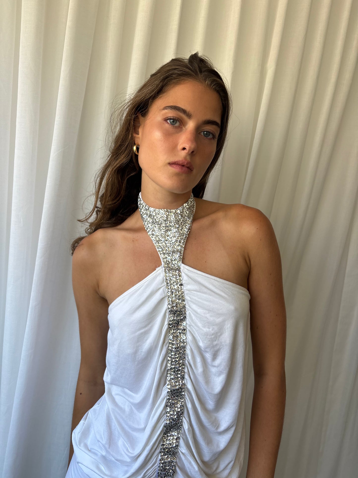 Pilot White Halter Dress