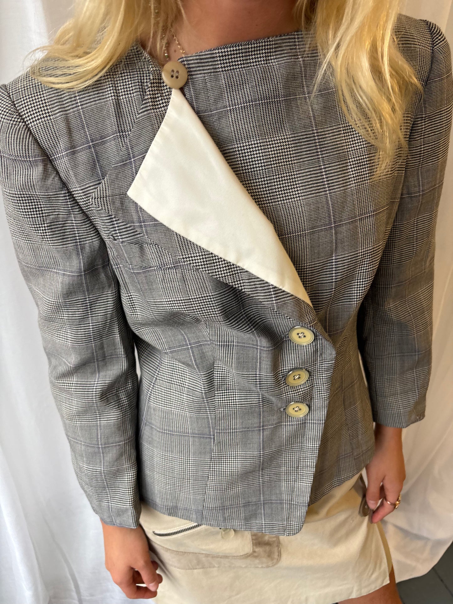 Armani Houndstooth Asymmetric Jacket