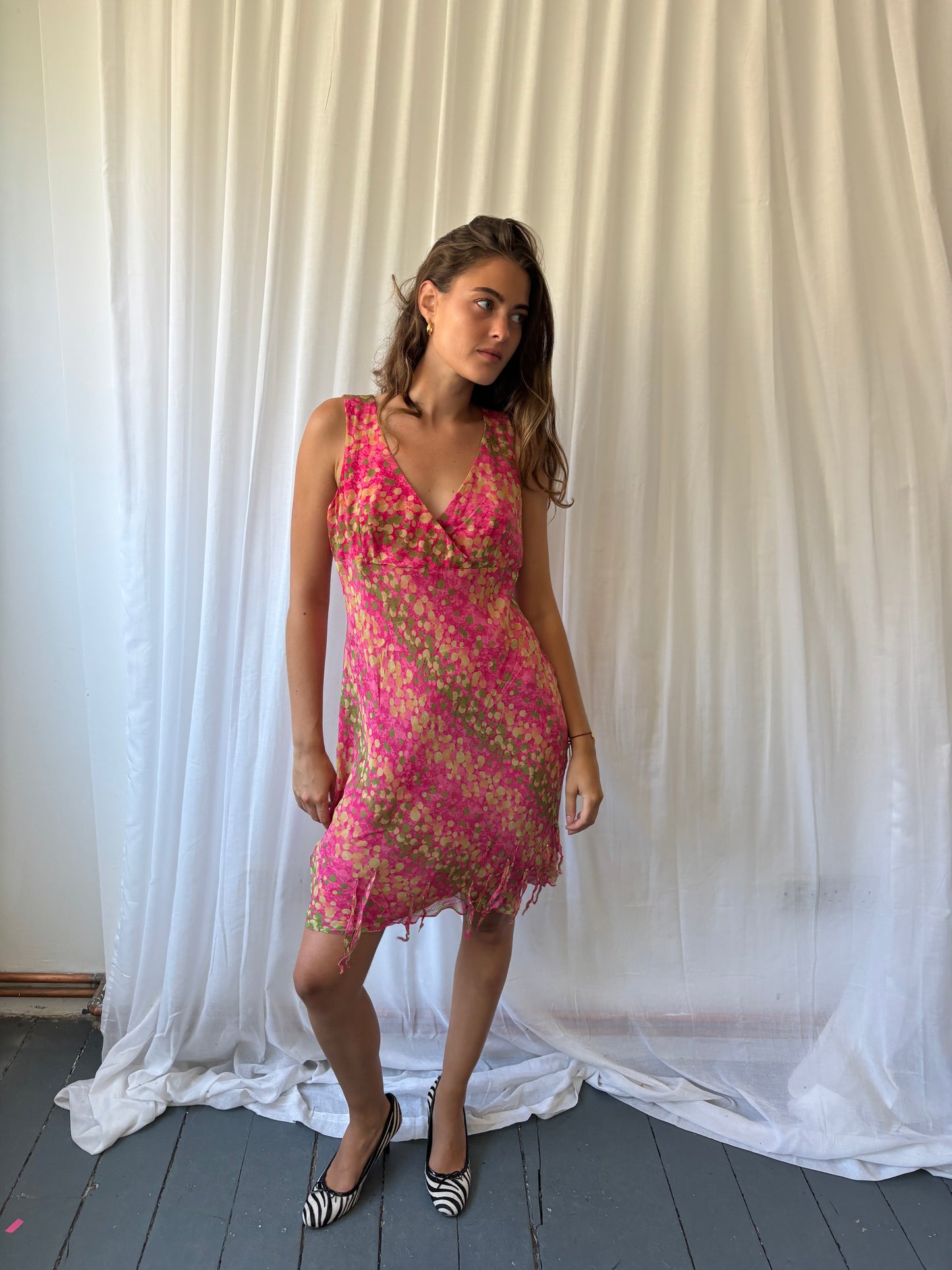 Kelly and Diane Pink Pattern Dress