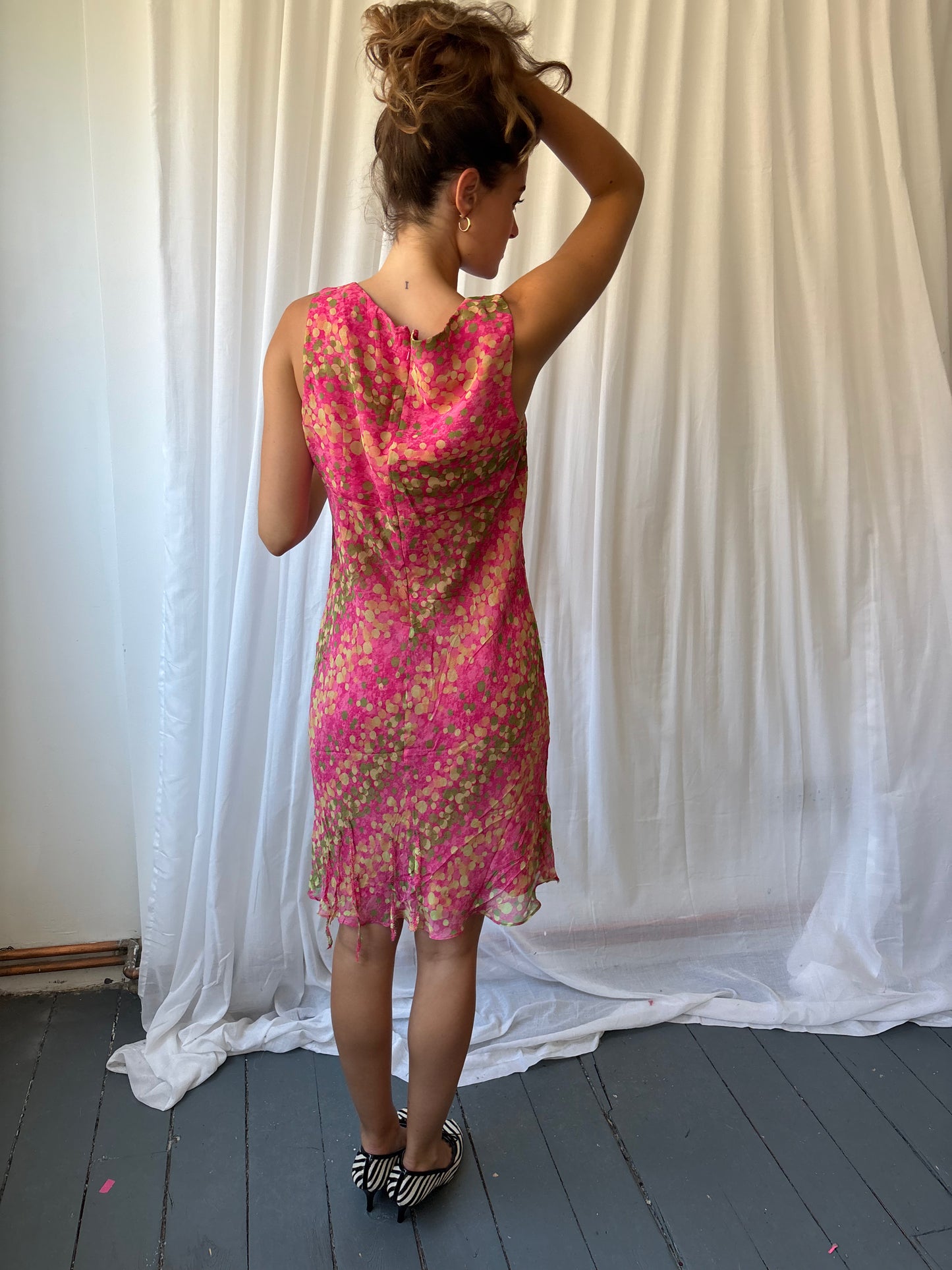 Kelly and Diane Pink Pattern Dress