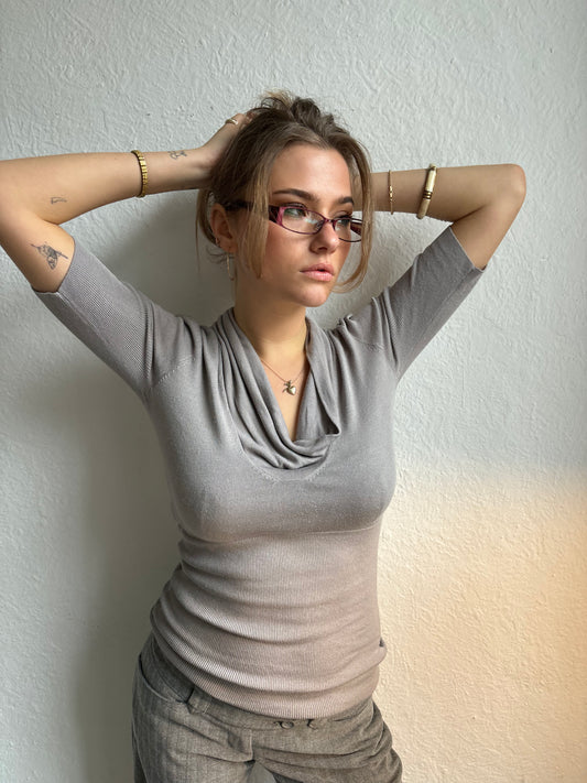 Kookai Pale Grey Knit Top