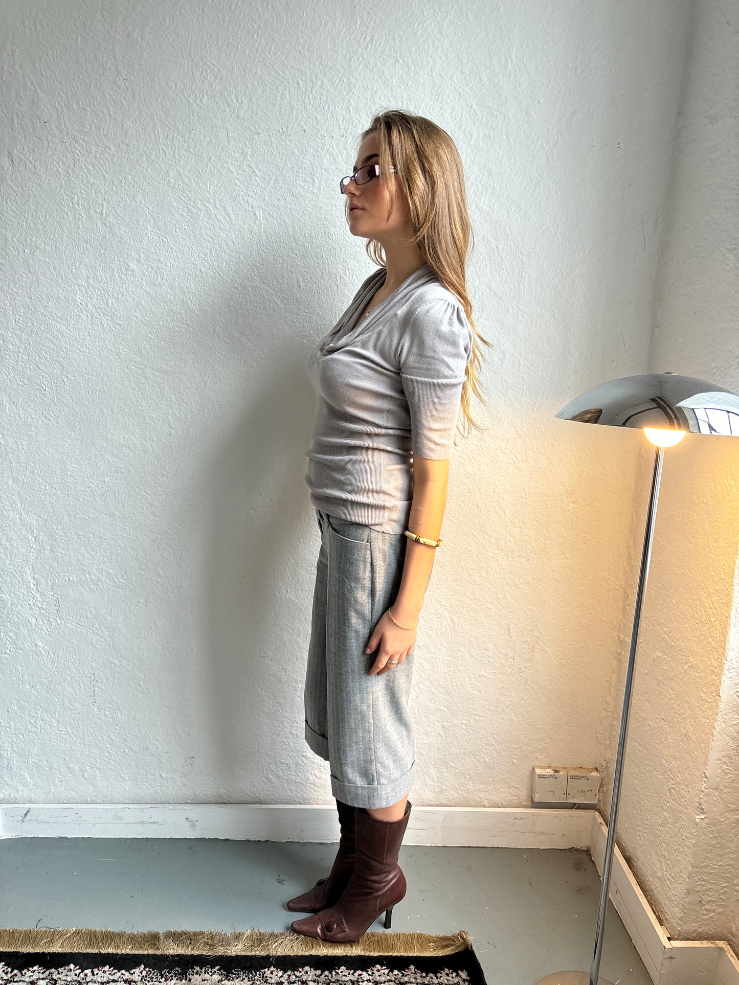 Kookai Pale Grey Knit Top