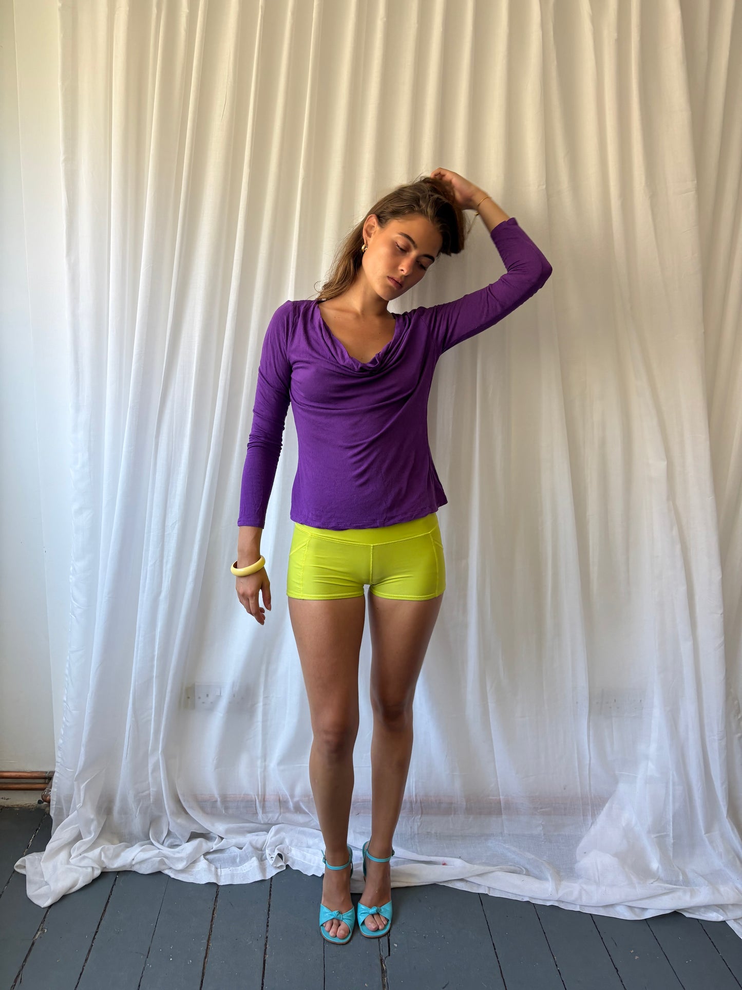 Fenn Wright Manson Purple Cowl Neck Top