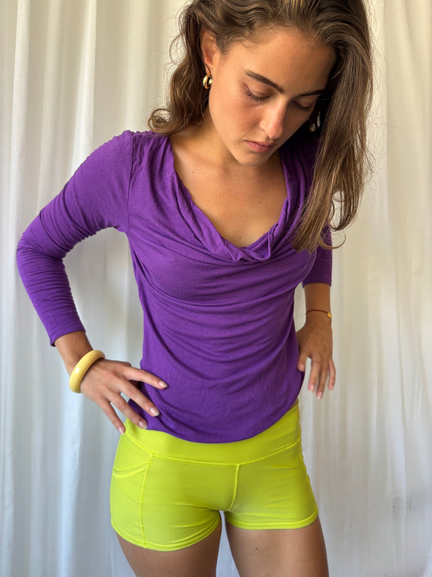 Fenn Wright Manson Purple Cowl Neck Top