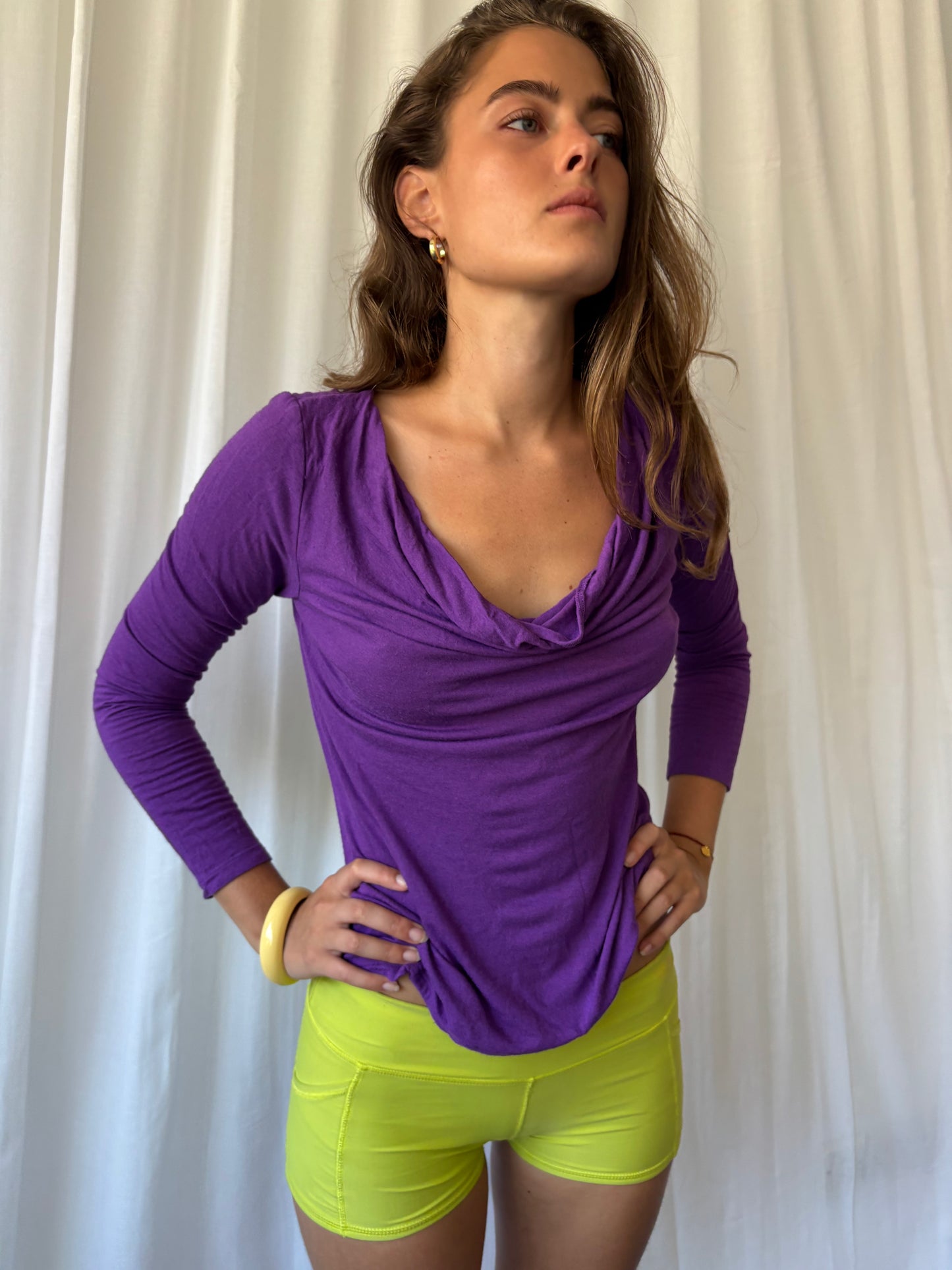 Fenn Wright Manson Purple Cowl Neck Top