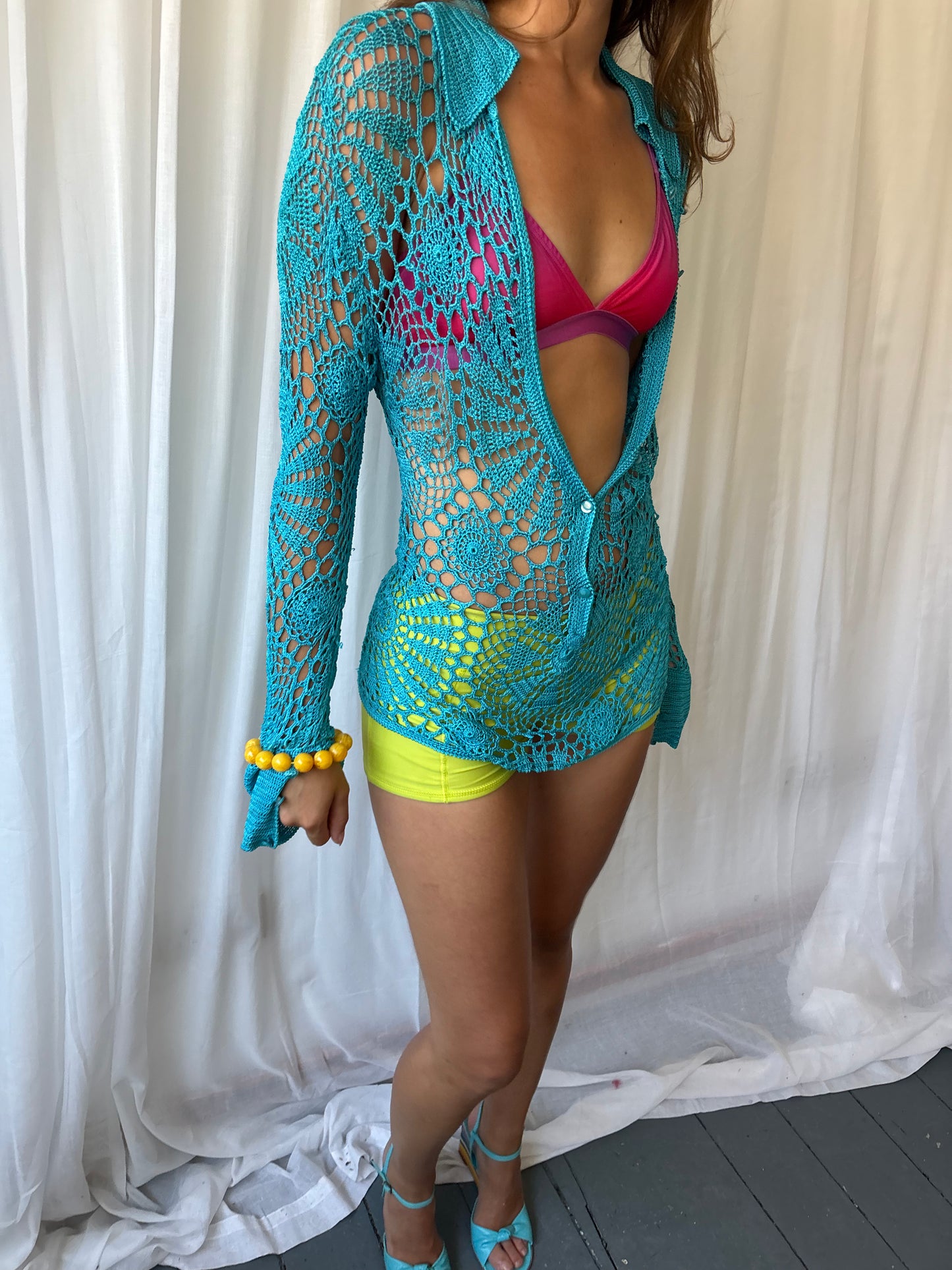 Karen Millen Turquoise Crochet Top