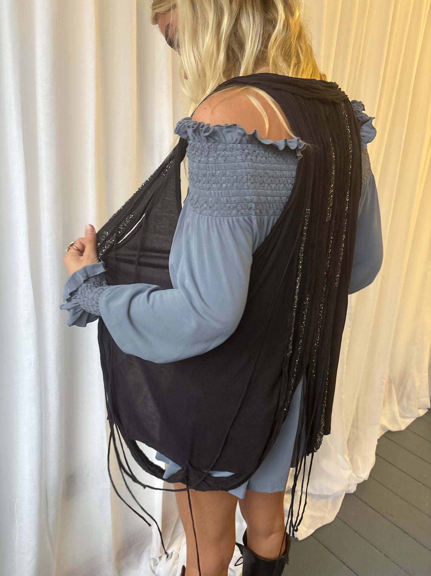 All Saints Black Embellished Waistcoat