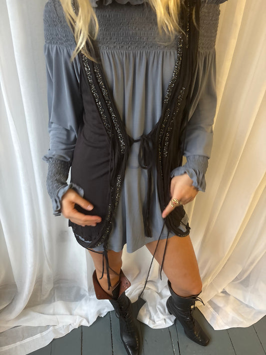 All Saints Black Embellished Waistcoat