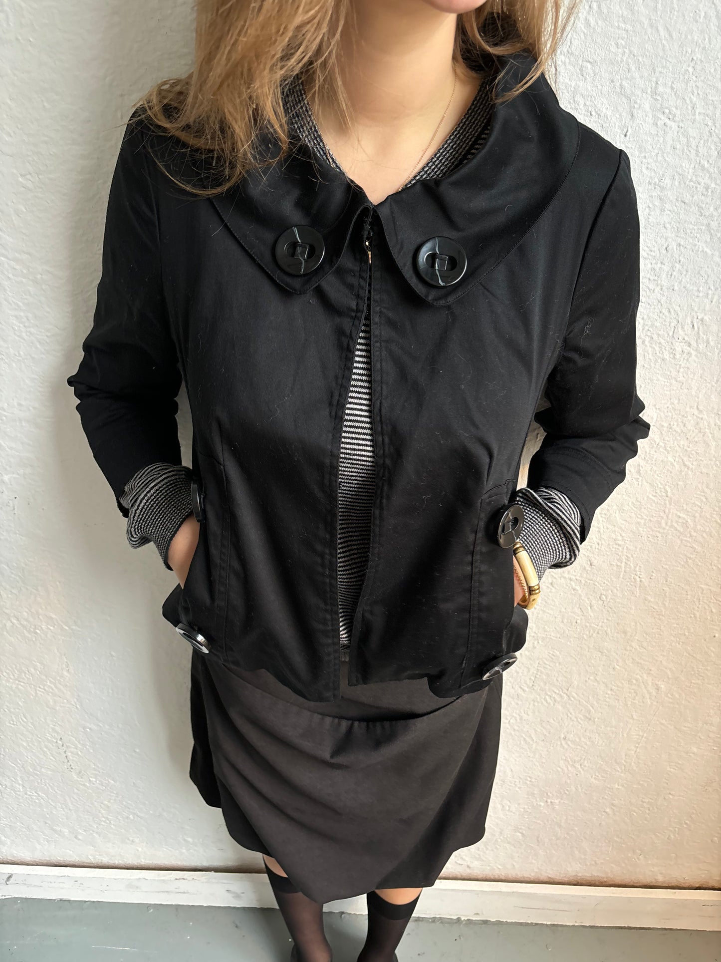 Sara Isabella Black Pea Coat