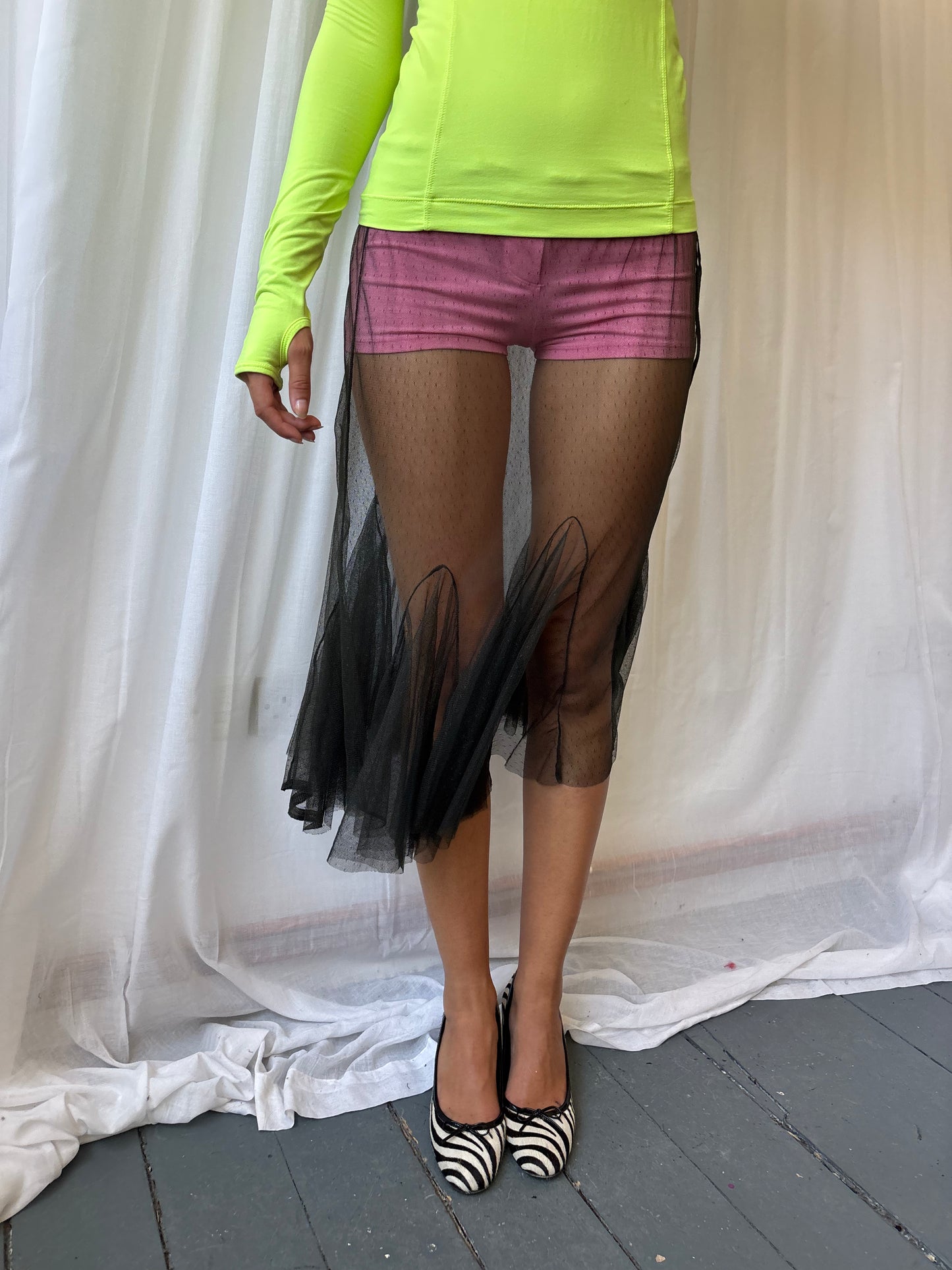Chine Charcoal Mesh Skirt
