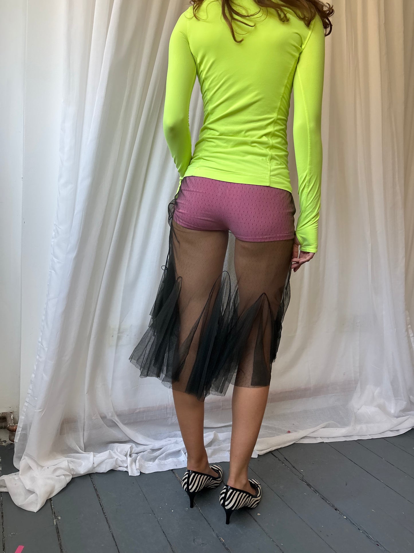 Chine Charcoal Mesh Skirt