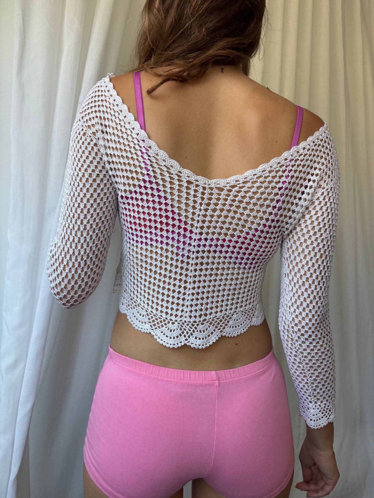 Kit White Crochet Embroidered Top