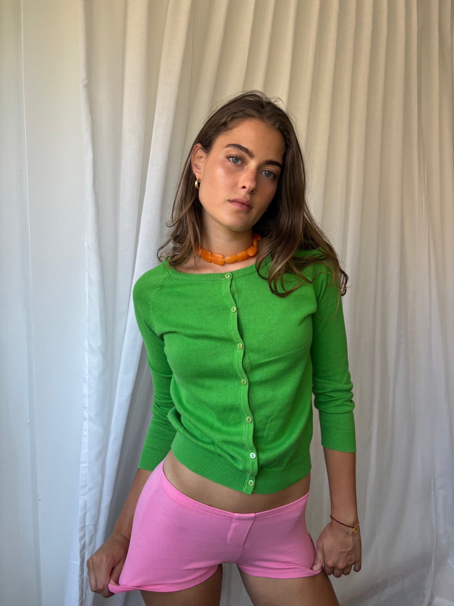 Bayo Green Knit Cardigan
