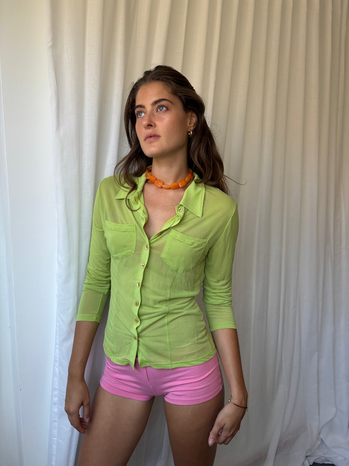 Morgan Green Mesh Shirt