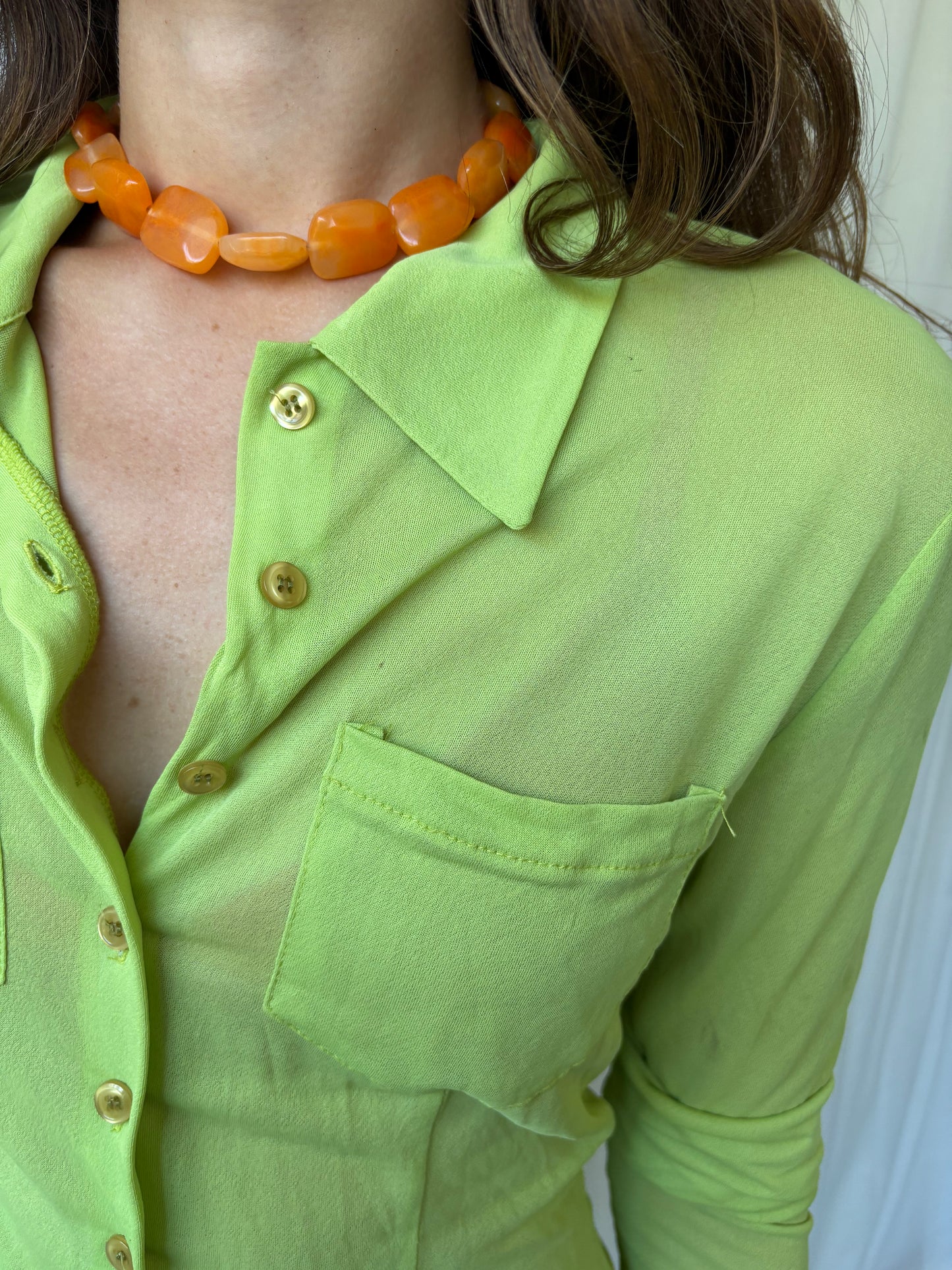 Morgan Green Mesh Shirt