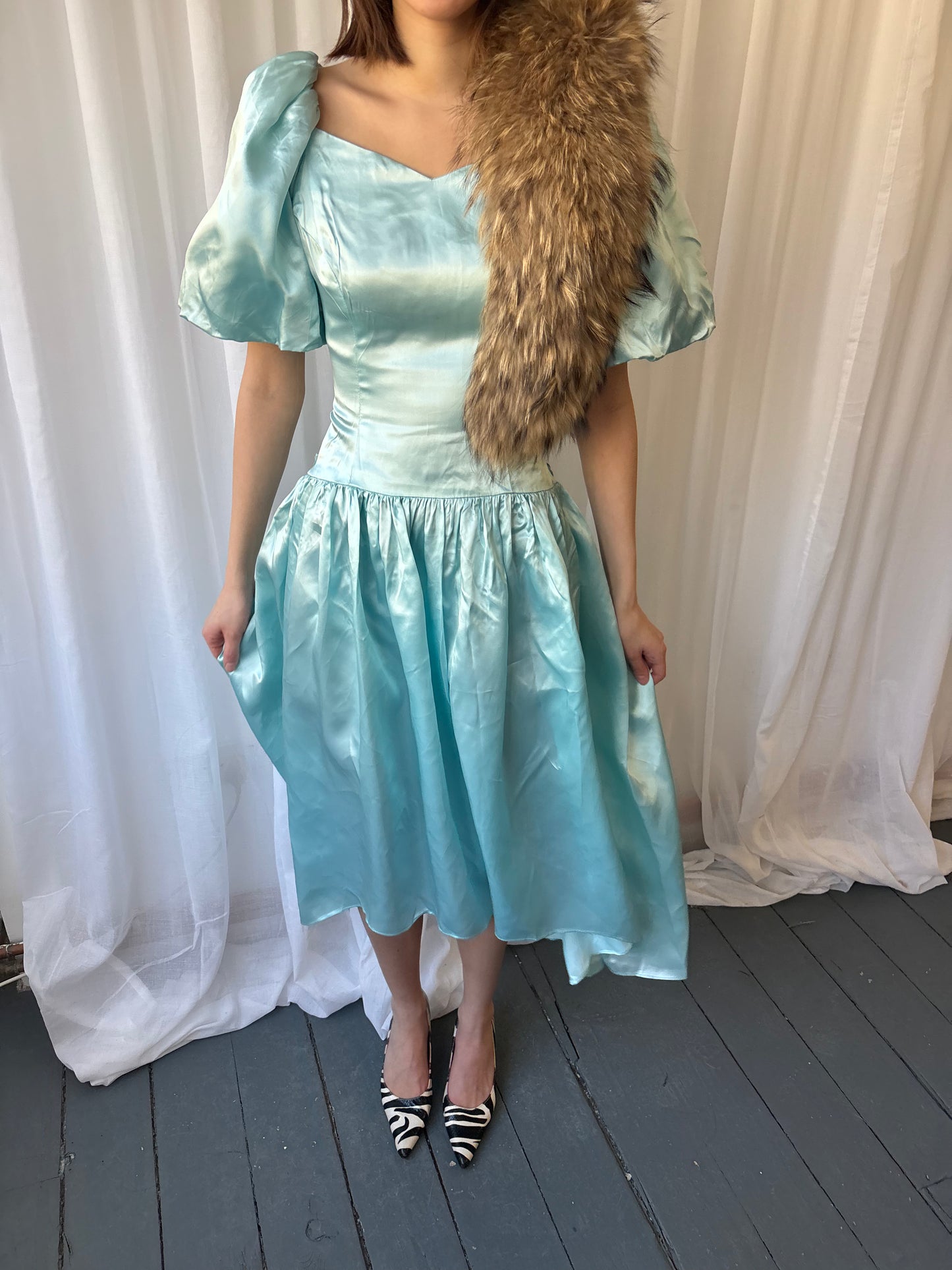 Vintage 1980s Blue Dress
