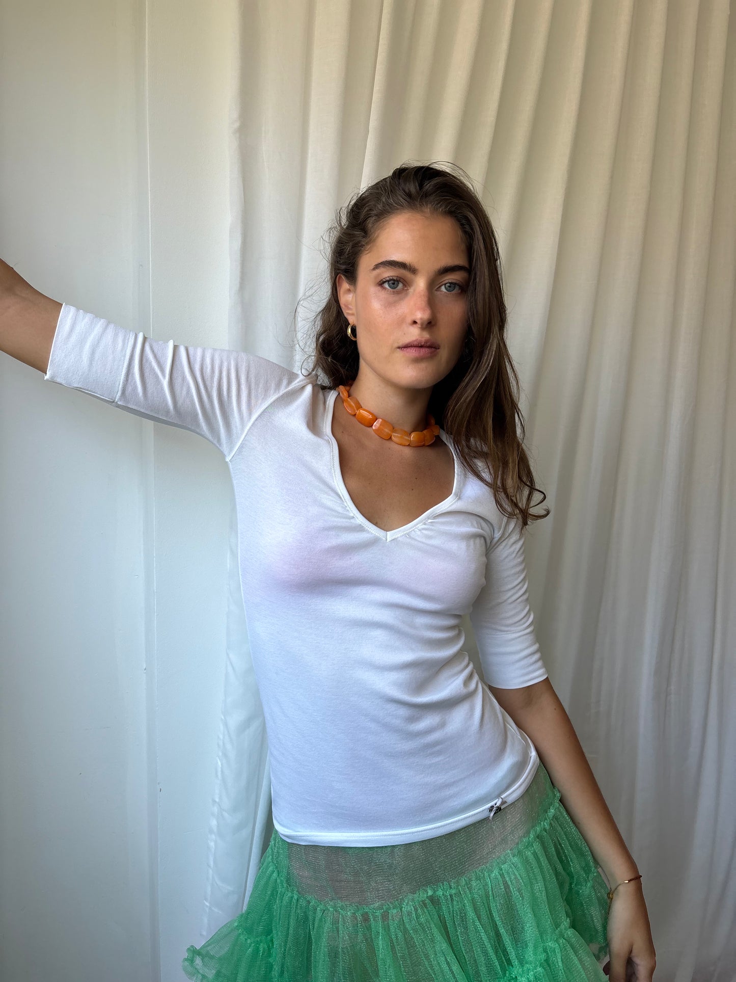 Marc Cain White 3/4 Sleeve Top