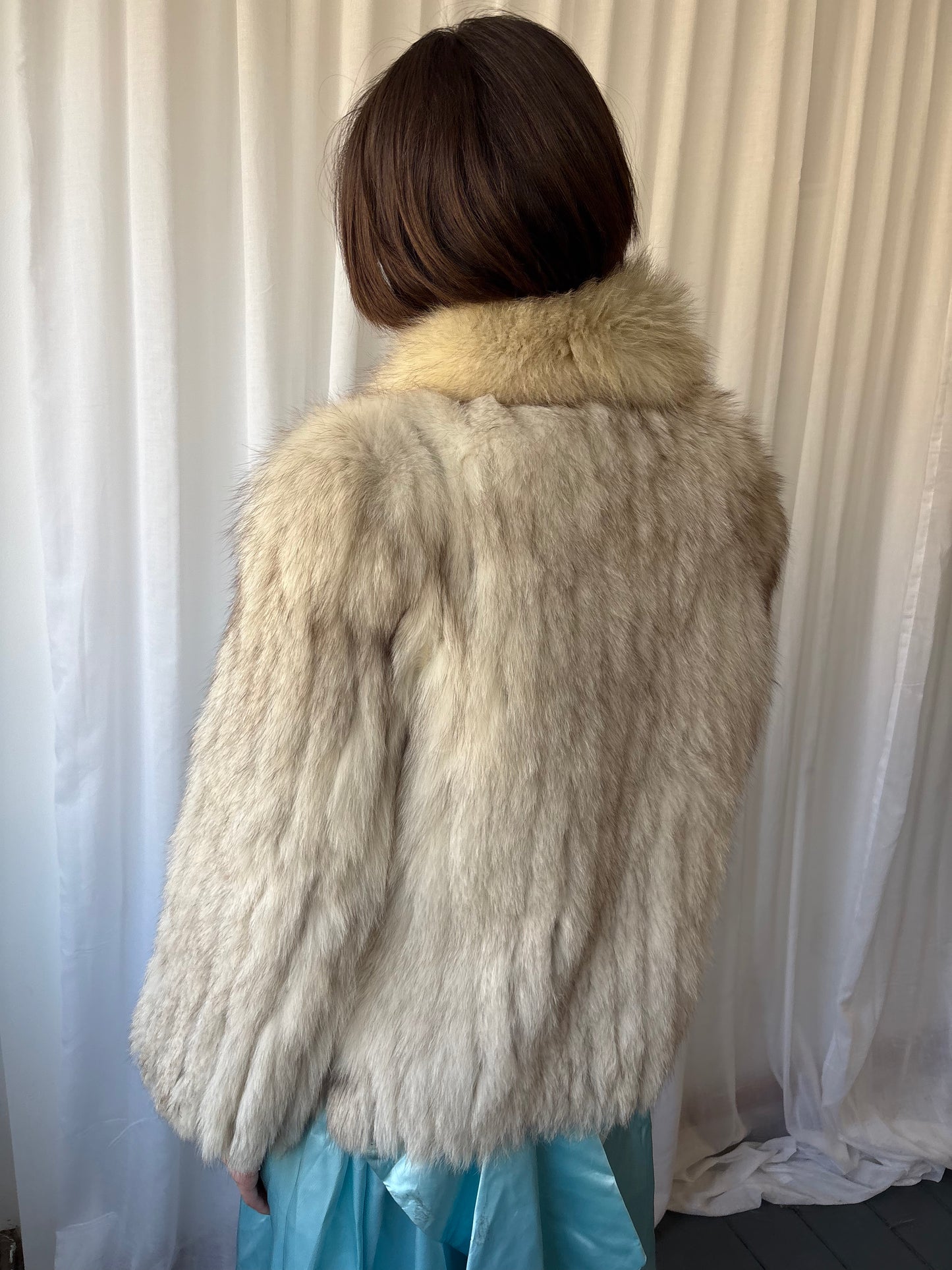 Vintage White Rabbit Fur Coat