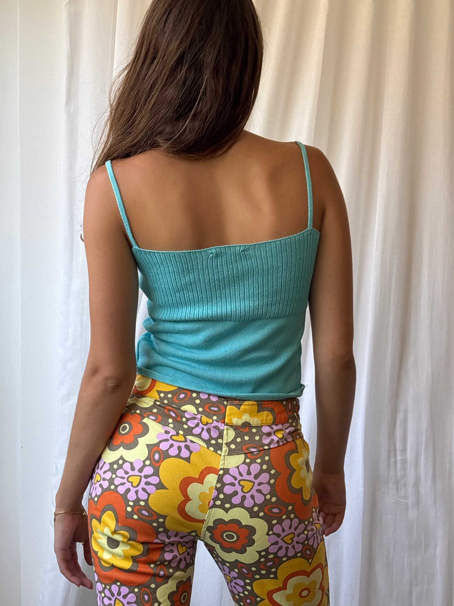 Kookai Turquoise Ribbed Cami