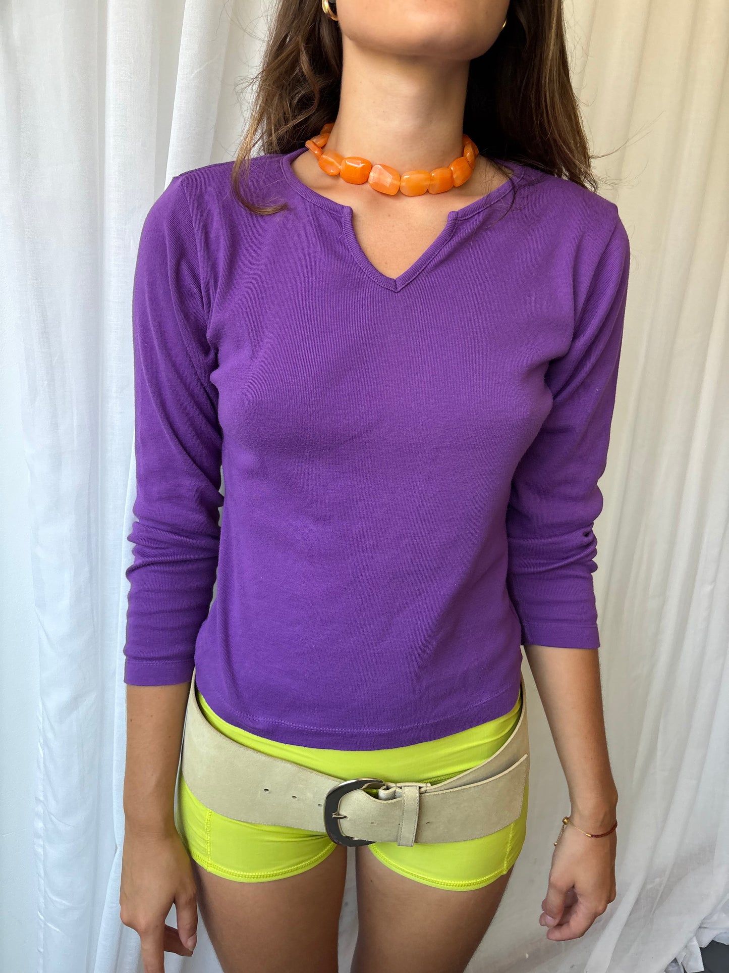 Joie De Vivre Purple Long Sleeve Top