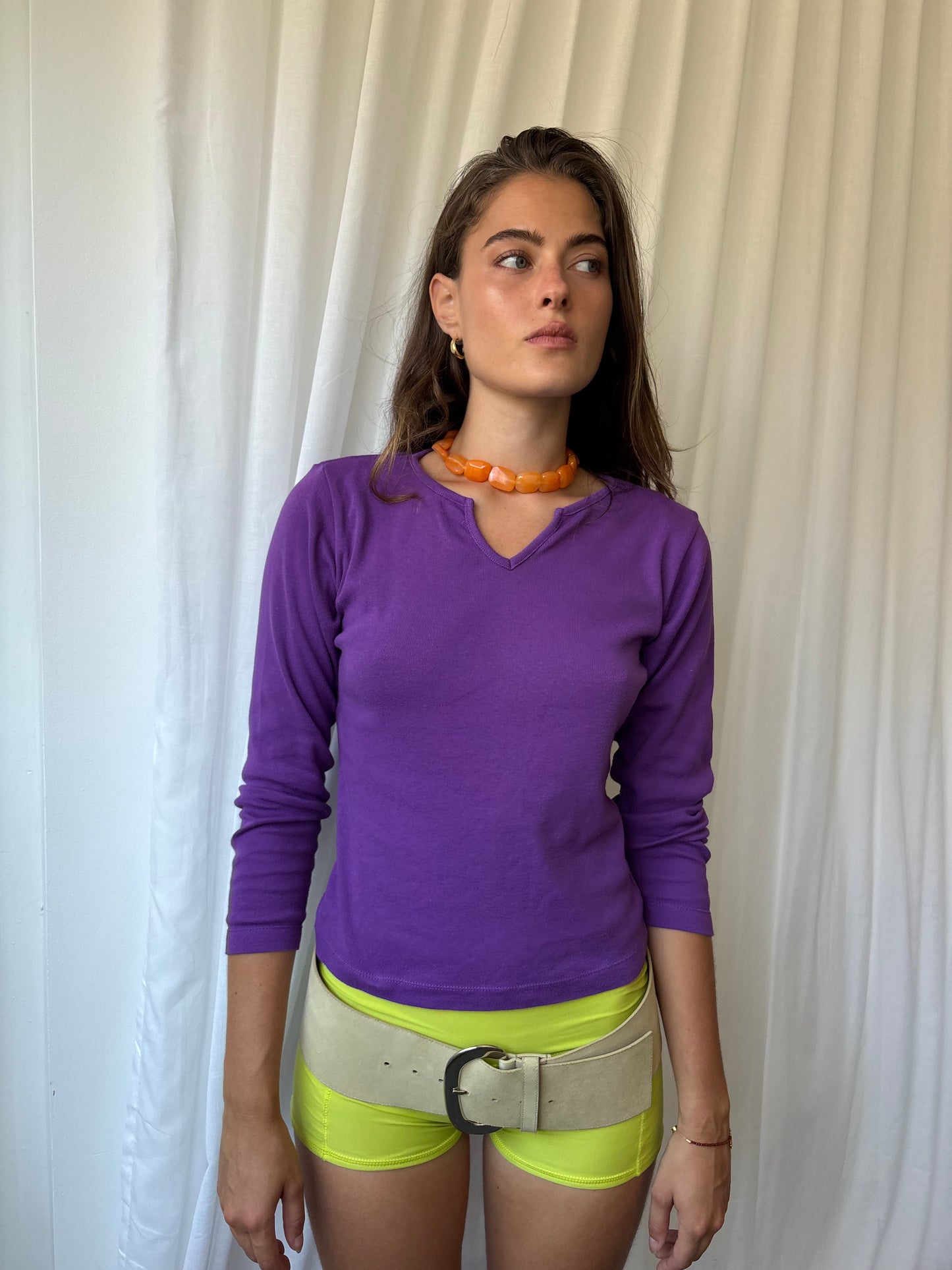 Joie De Vivre Purple Long Sleeve Top