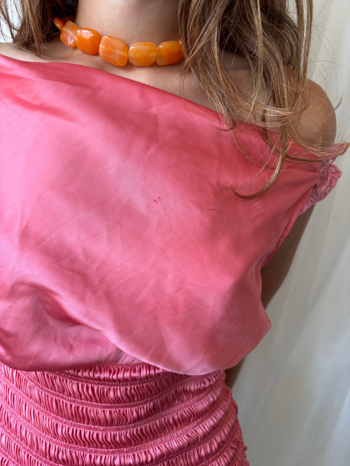 Seductions Coral Ruched Top