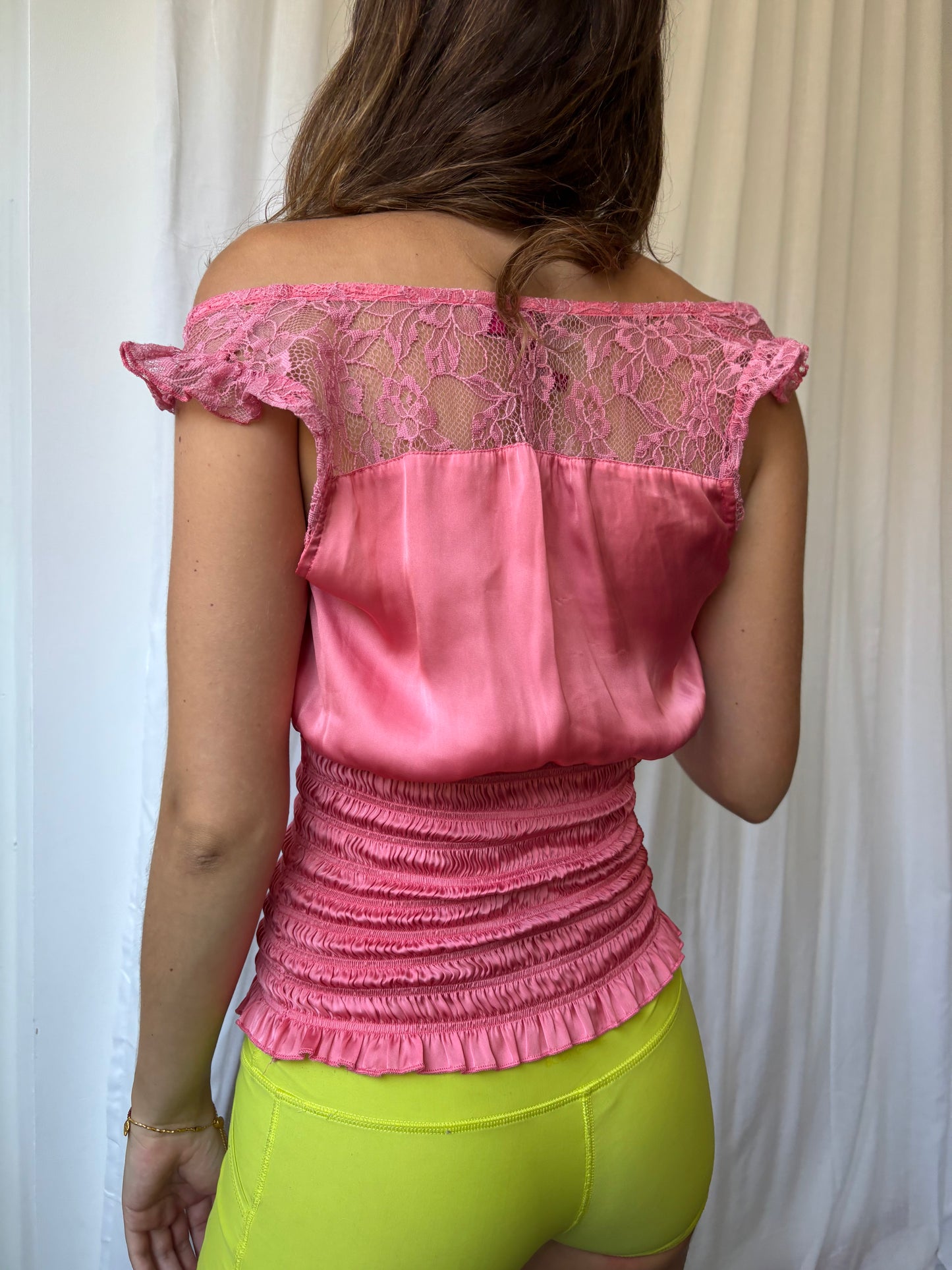 Seductions Coral Ruched Top