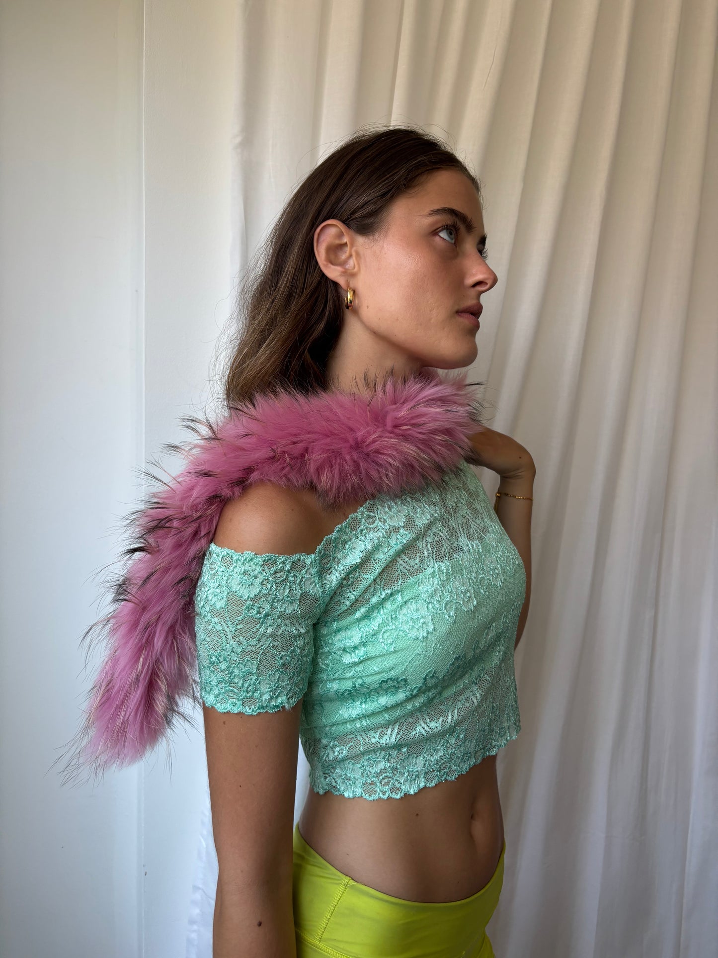 Guess Aqua Mint Lace Top