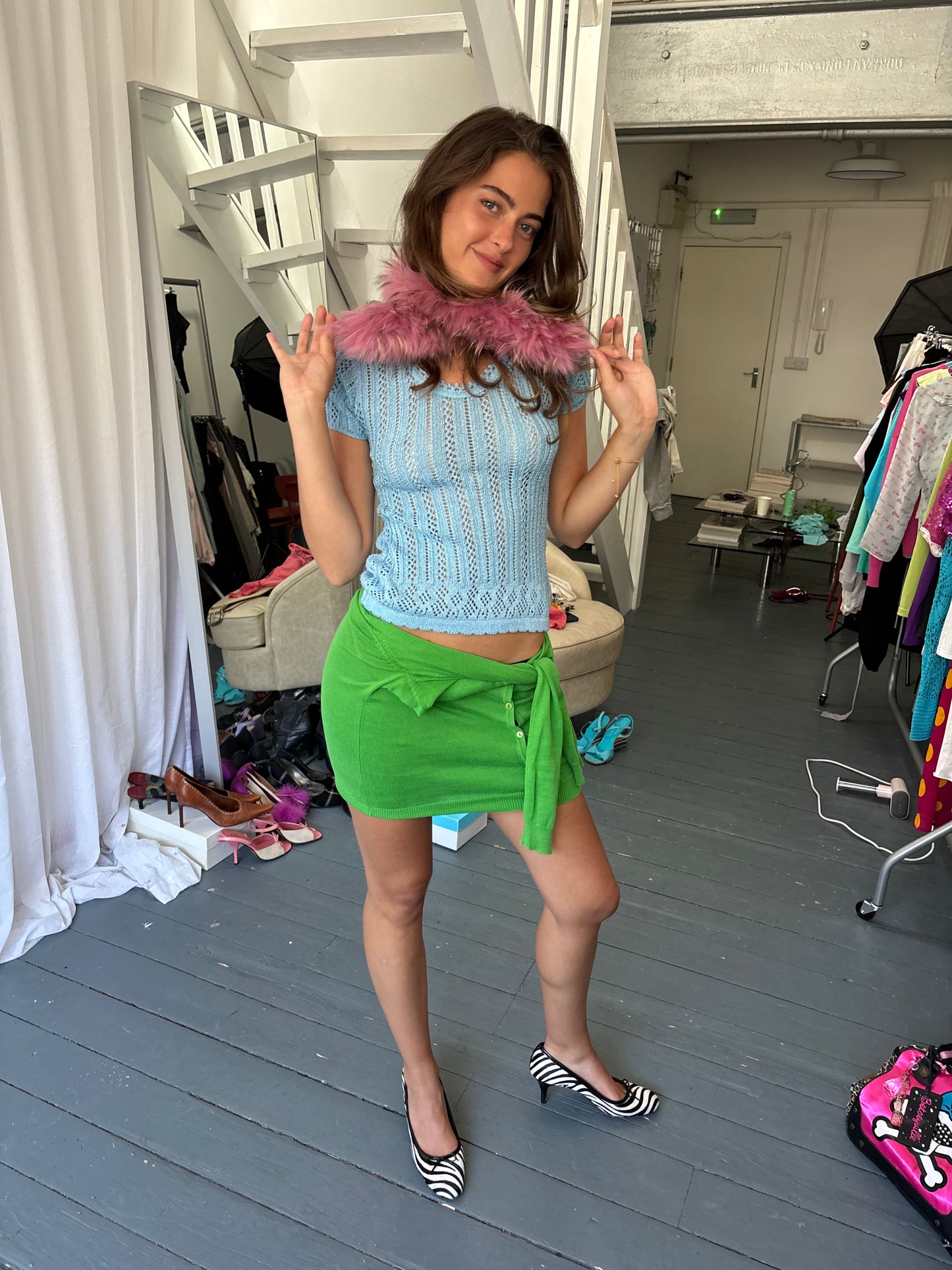 Nikee T Blue Crochet Top