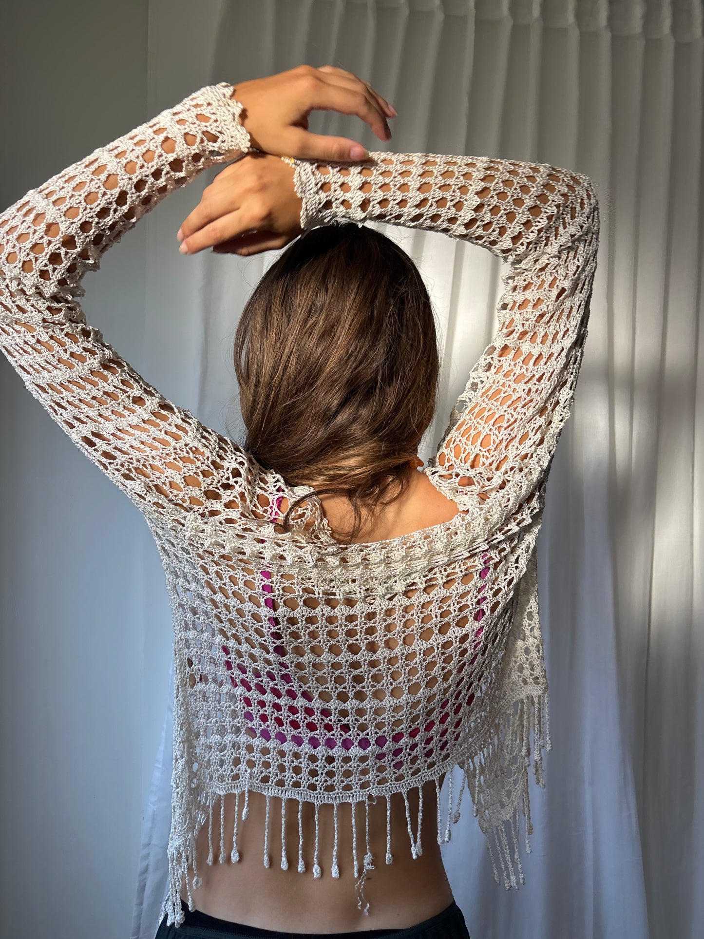 Yen White Crochet Cardigan