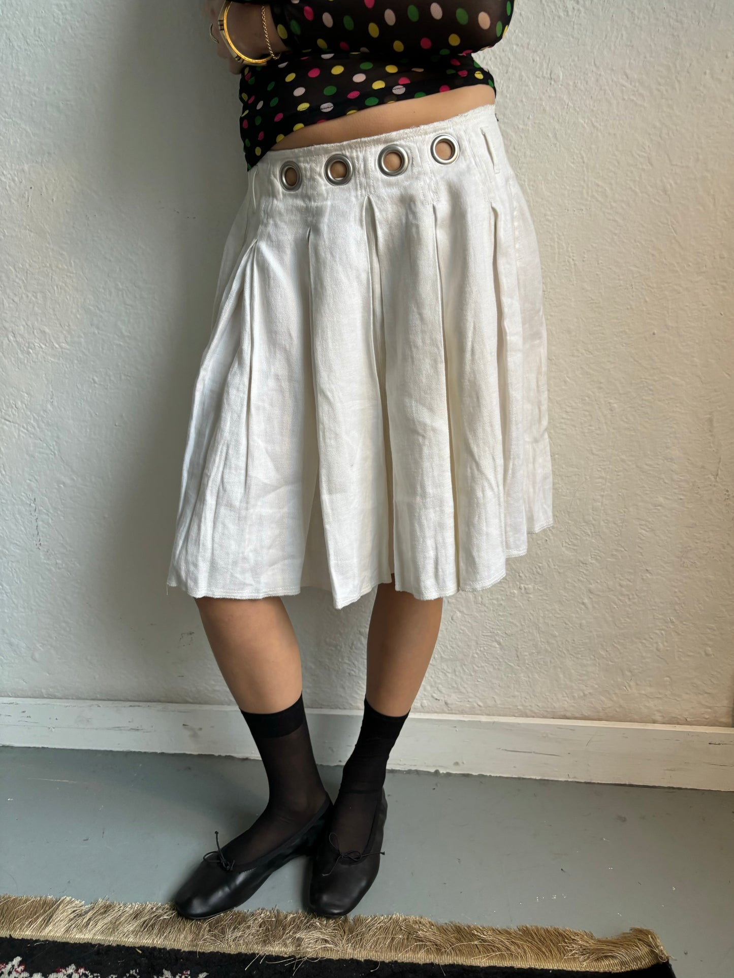 Sonia Rykiel White Eyelet Skirt