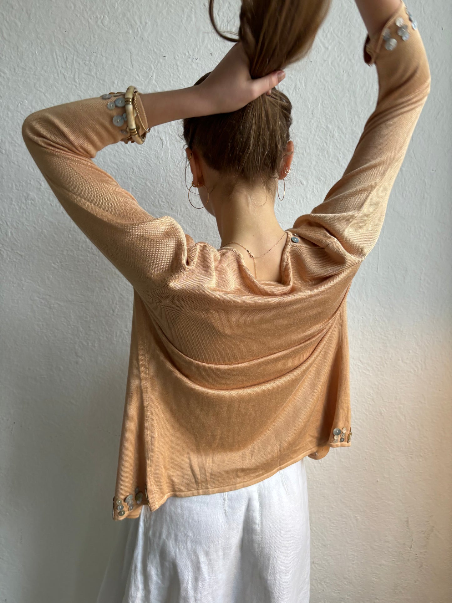 Todays Woman Apricot Knit Cardigan Set