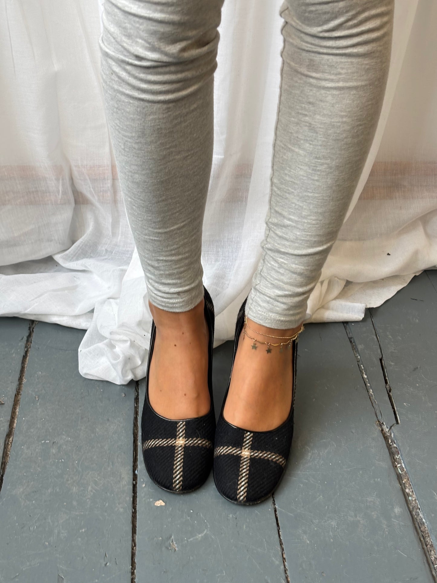 Dolce & Gabbana Black Plaid Heels