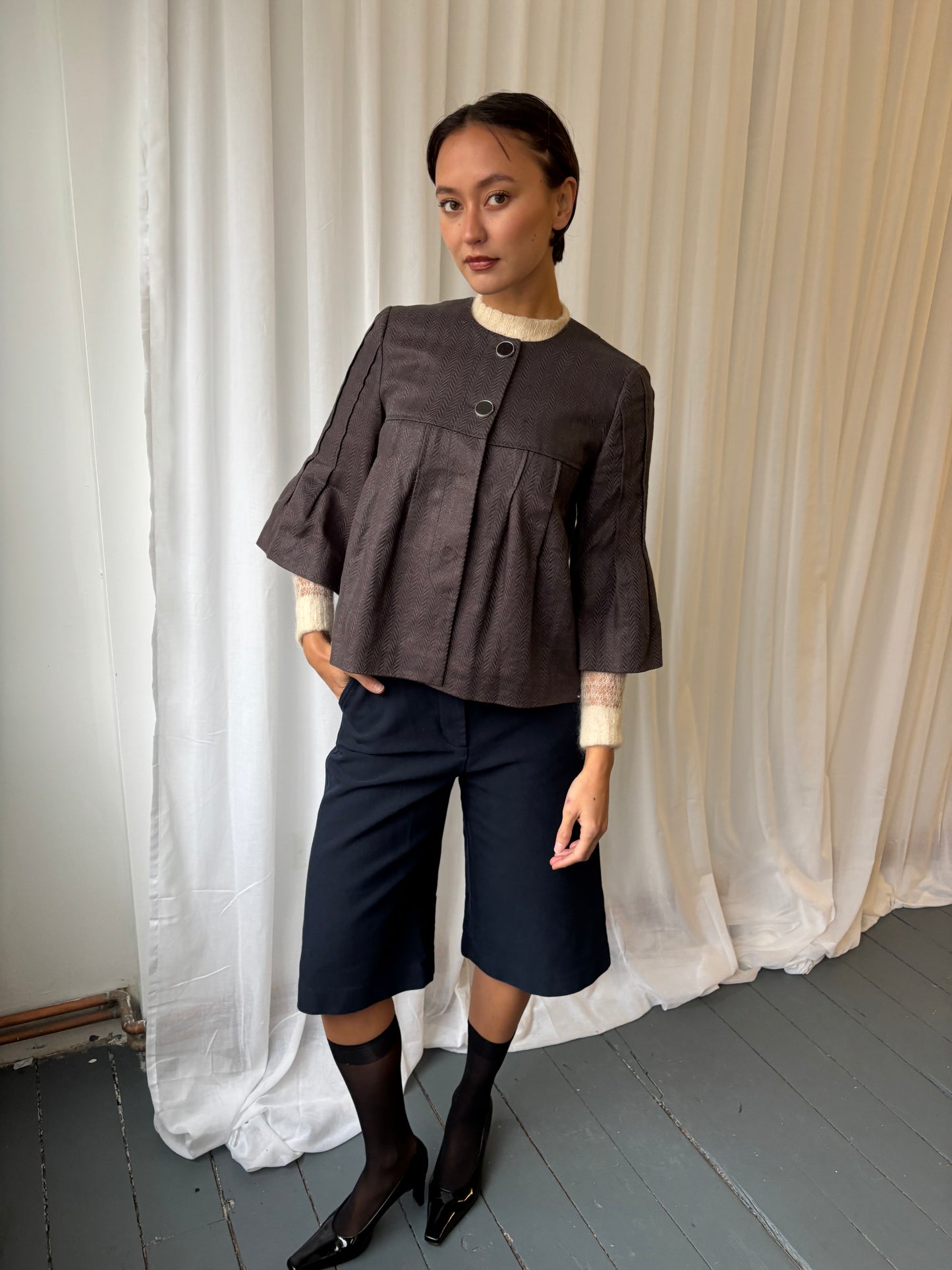 Jesiré Brown 3/4 Sleeve Jacket