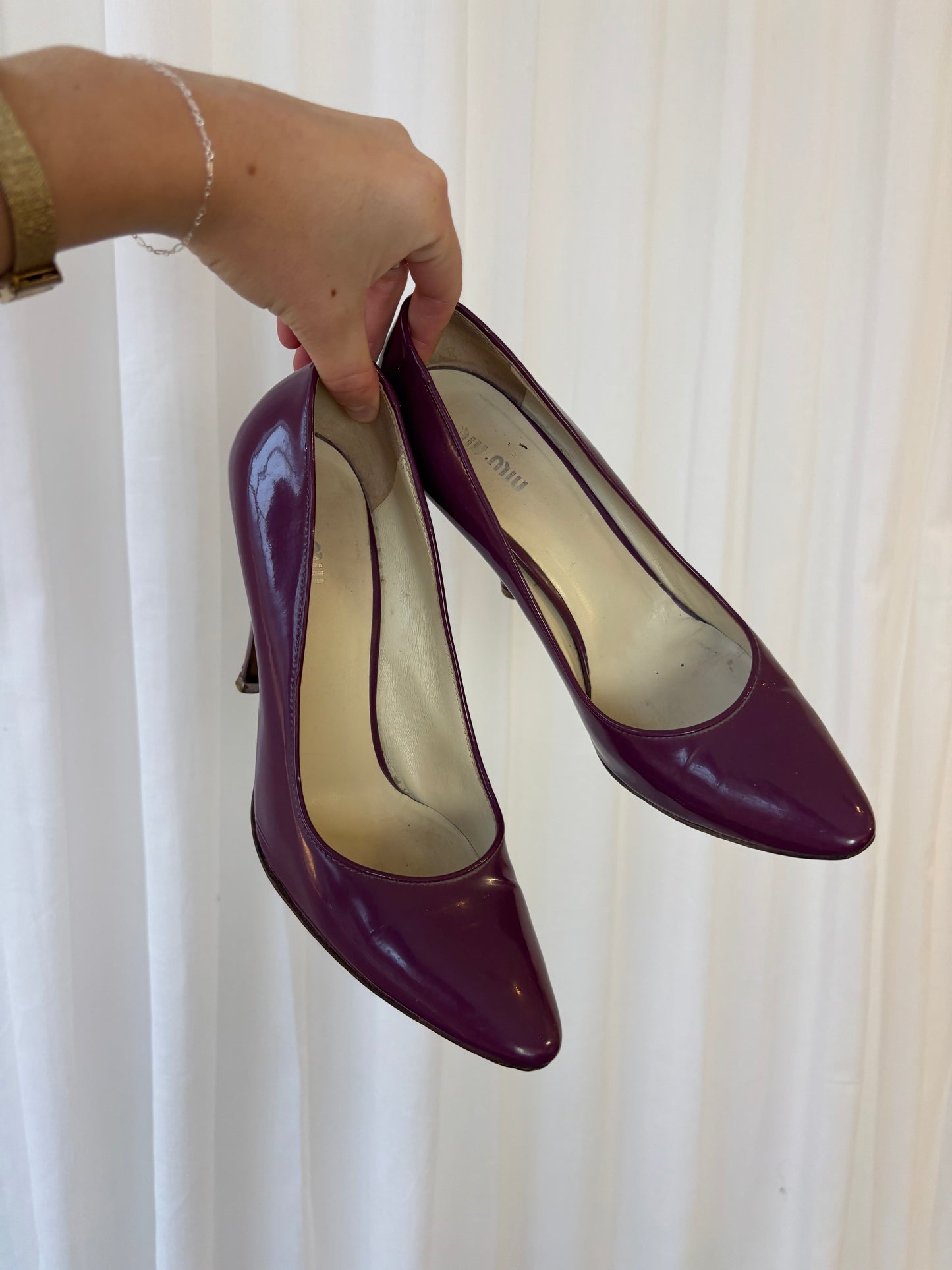Miu Miu Purple Patent Pumps