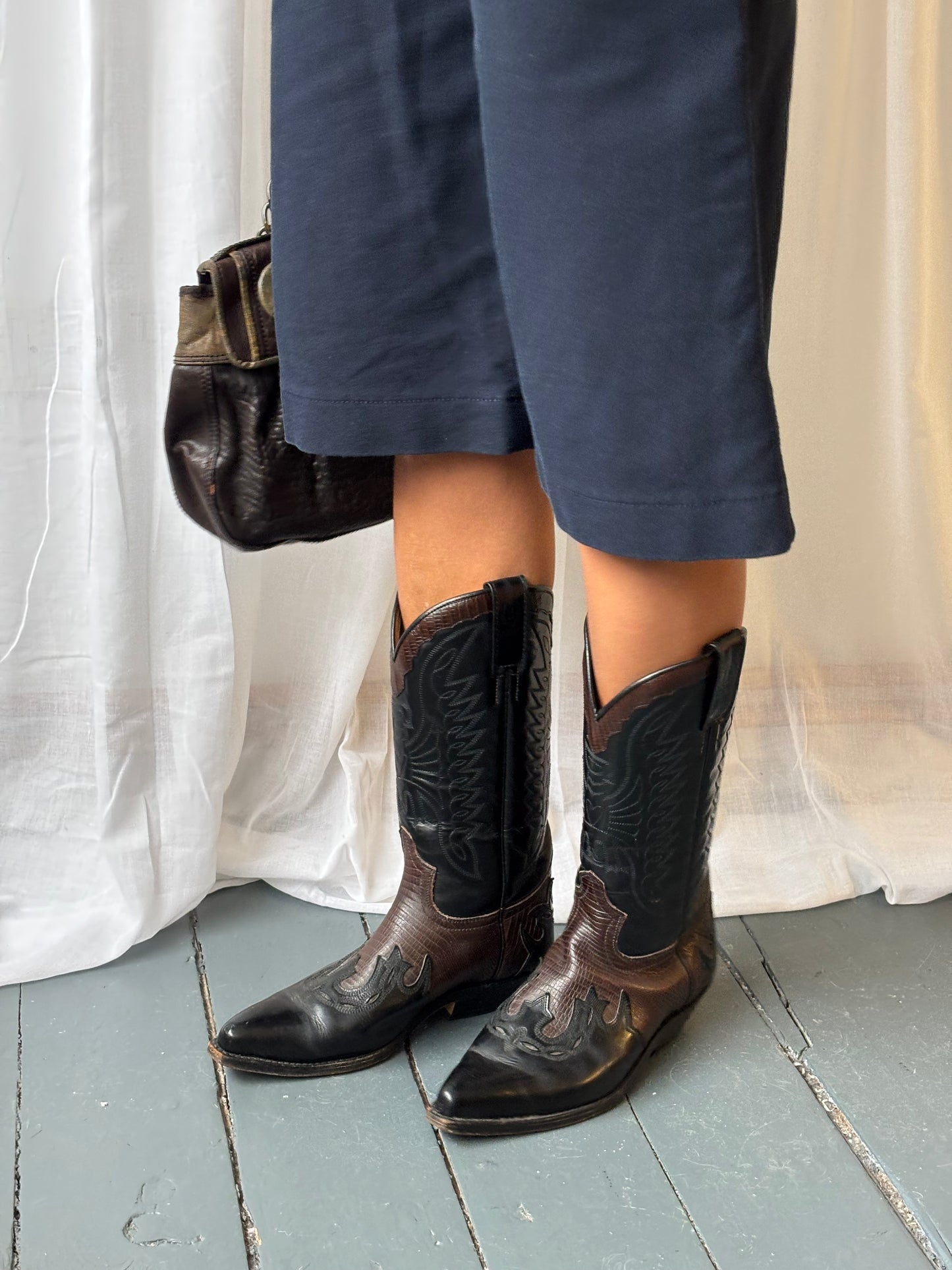 Ramirez Black & Brown Cowboy Boots